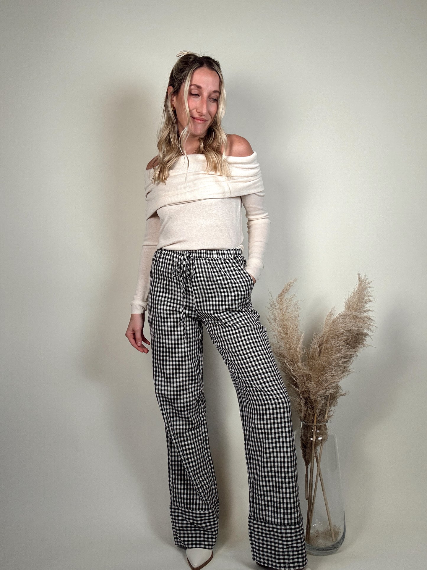 Gingham Pattern Pants