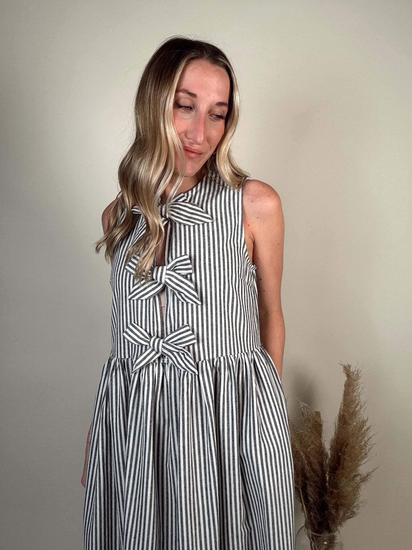 Bella Stripe Bow Dress