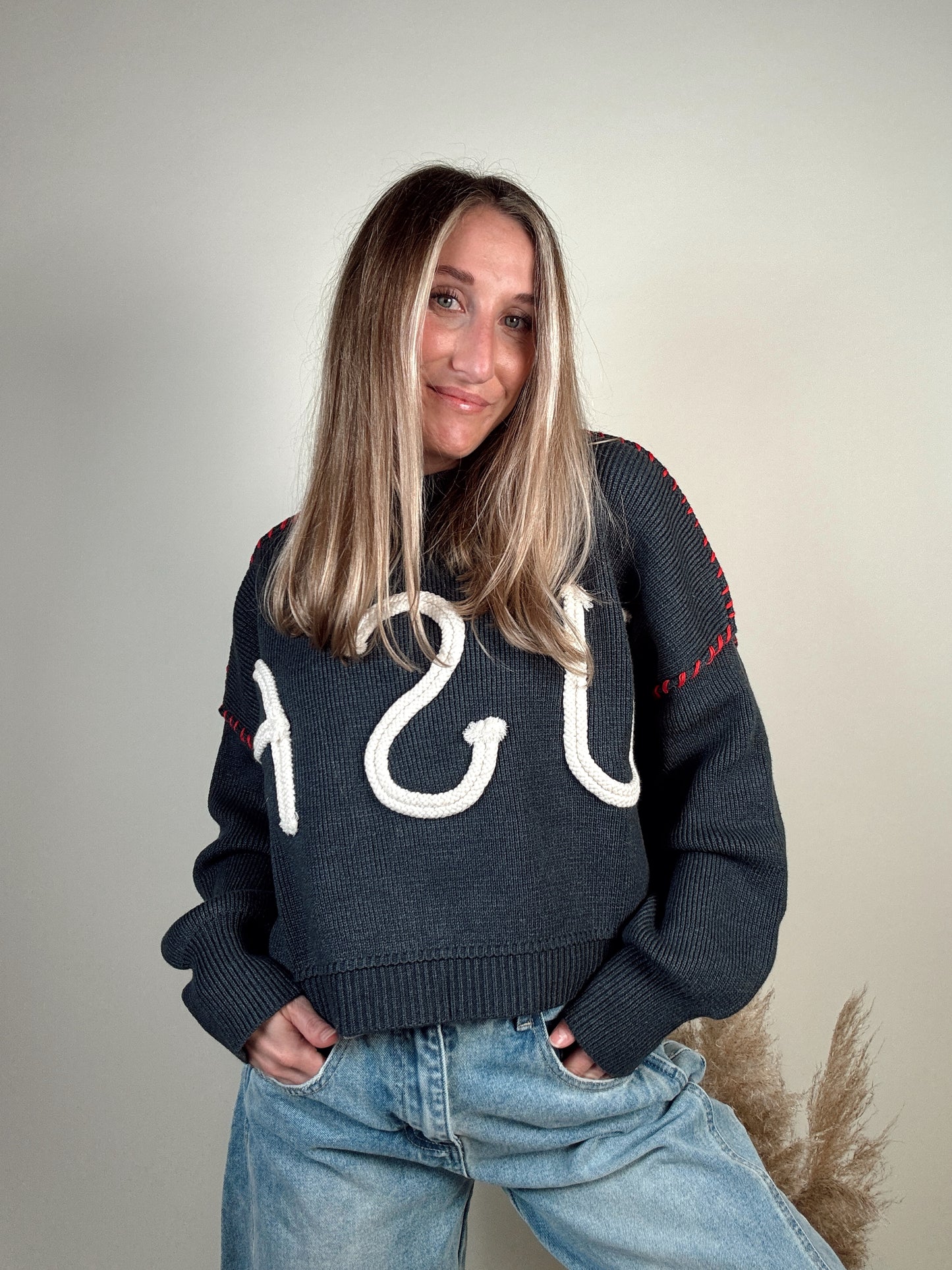USA Rope Sweater - Navy