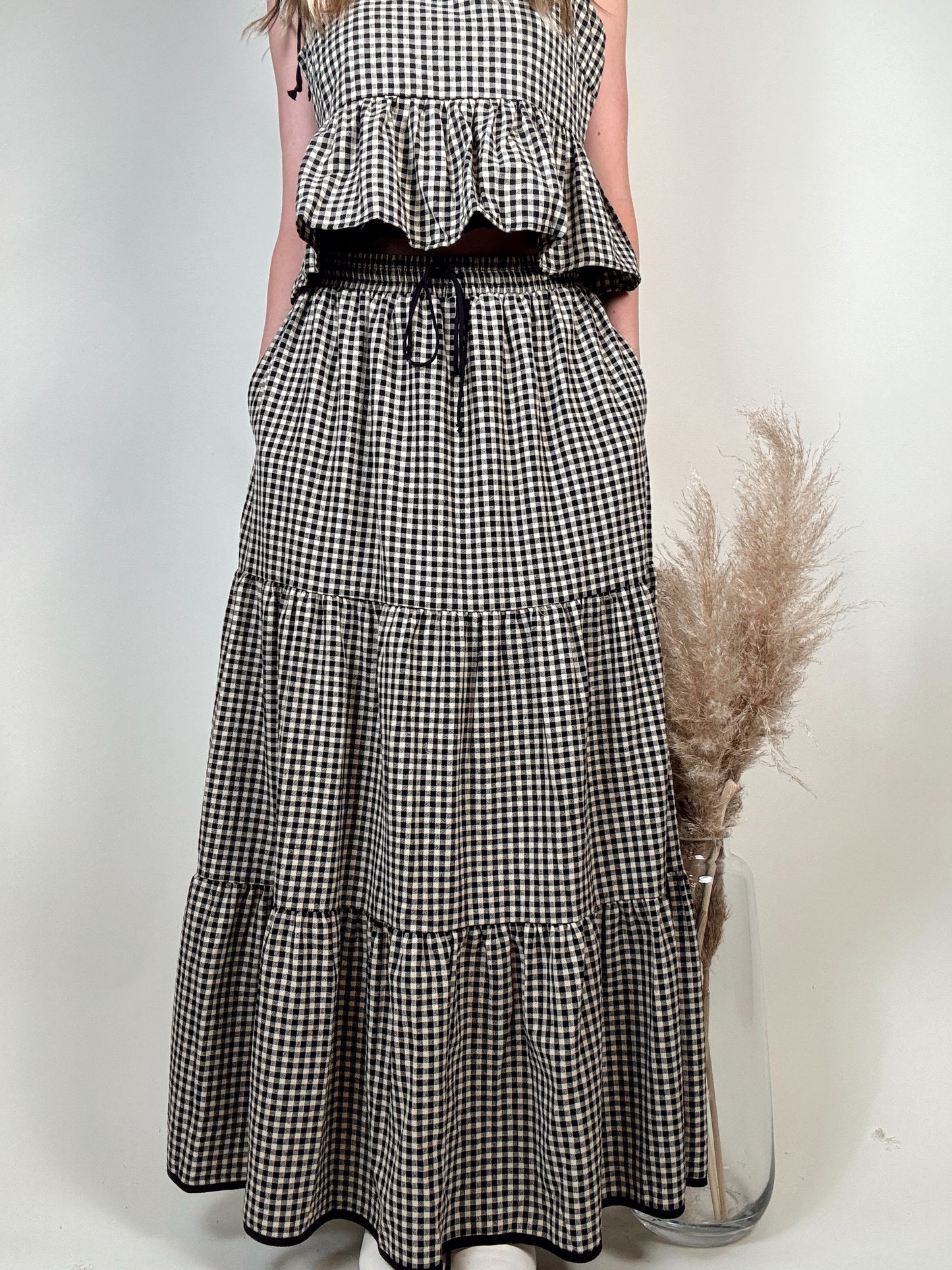 Gabriella Gingham Top and Skirt Set