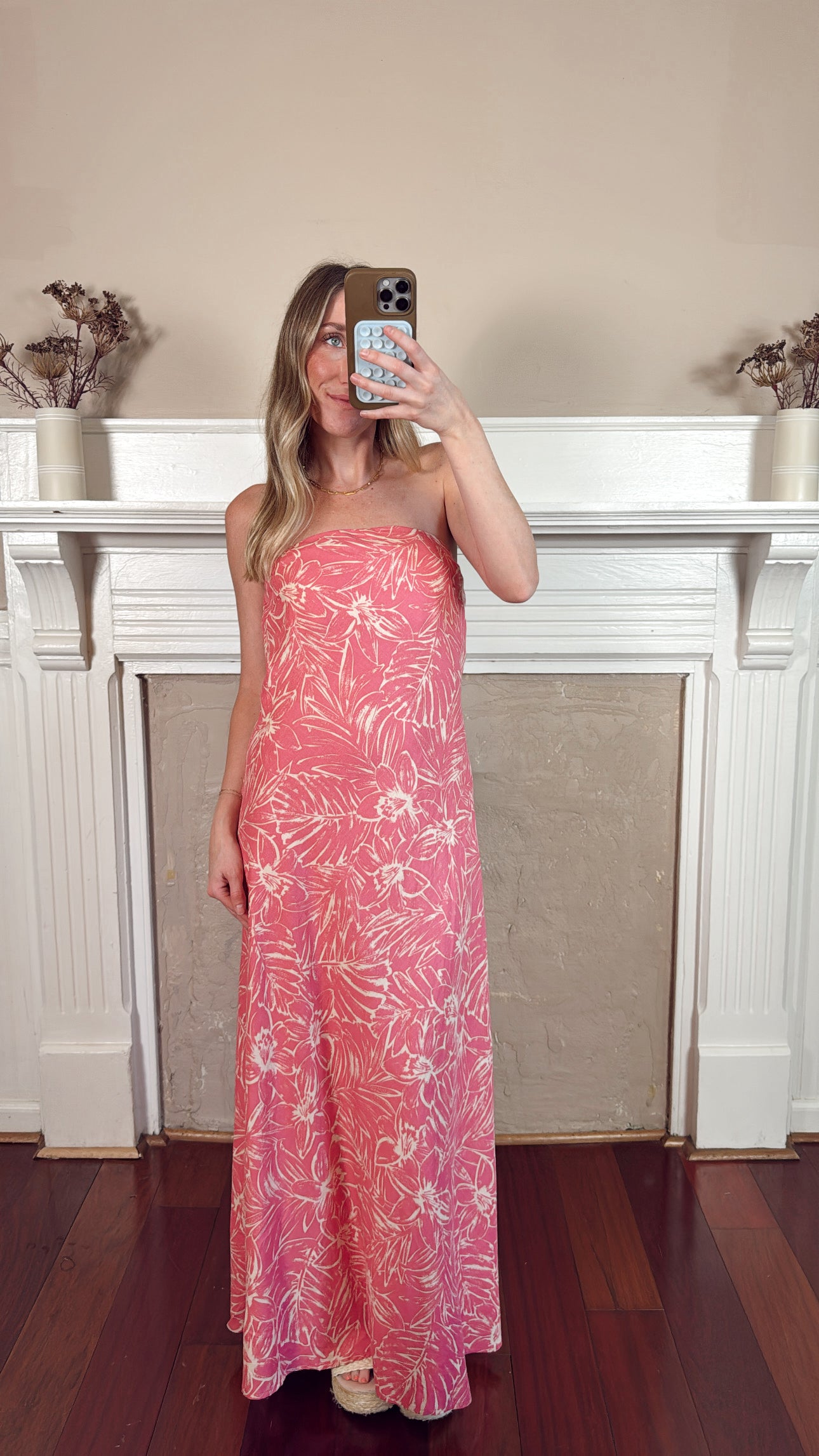 Marie Strapless Floral Maxi Dress