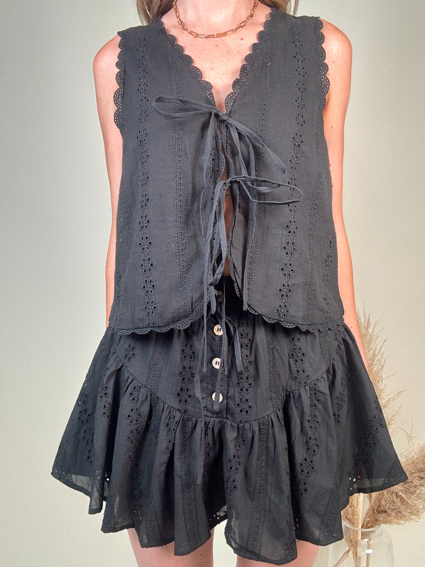 Ellie Eyelet Top and Skort Set