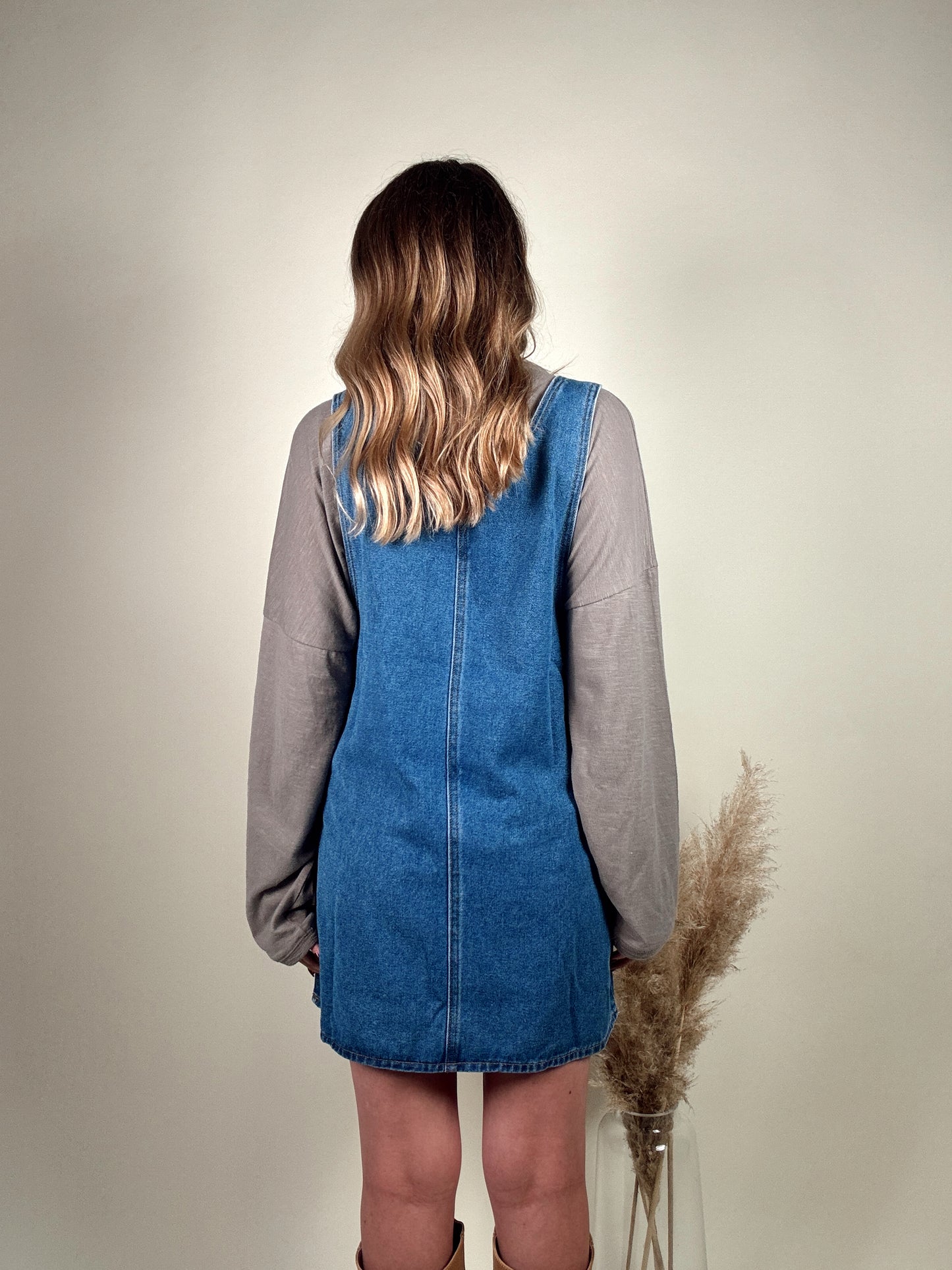 Denim Overall Mini Dress