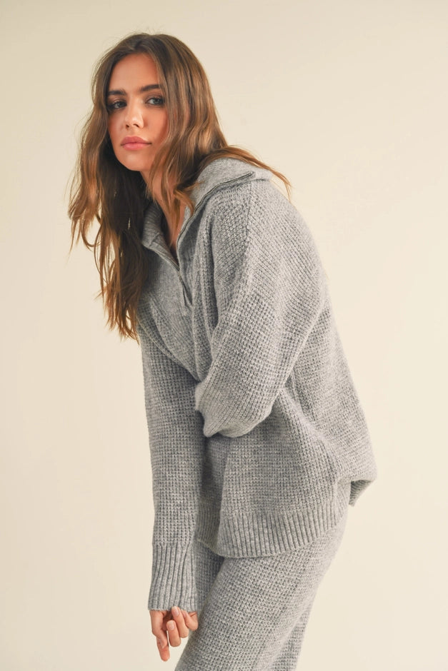 Waffle Sweater Top