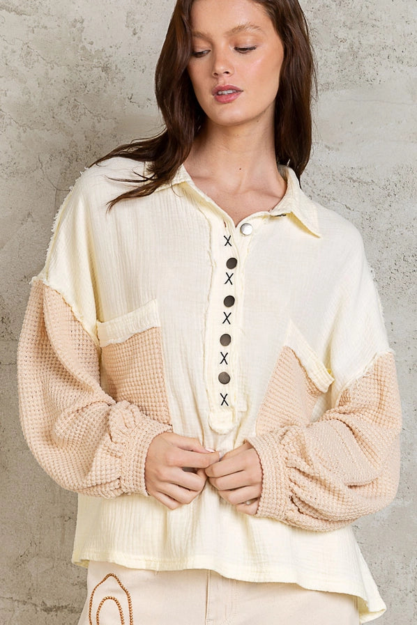 Highlands Thermal Button Up Top
