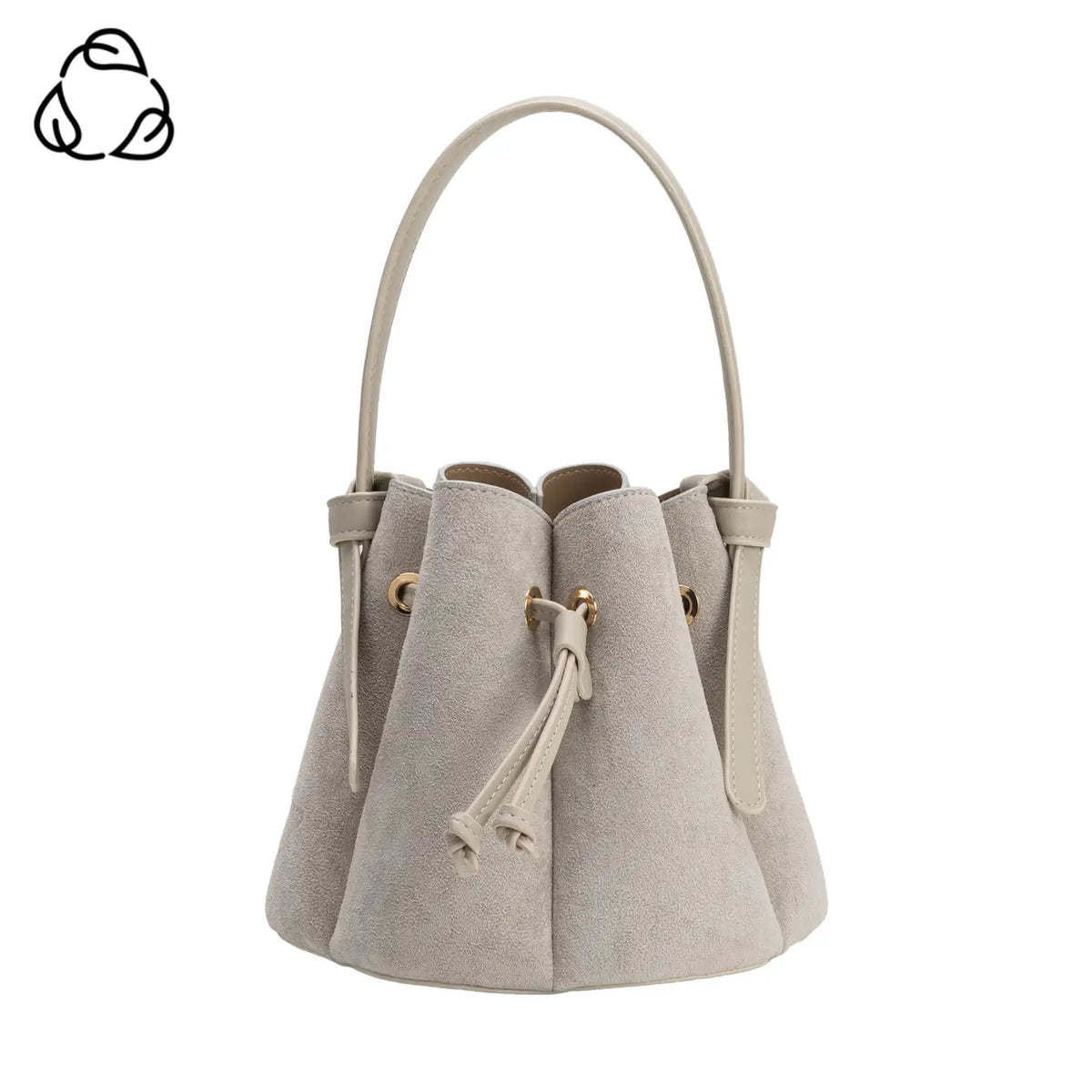Laguna Mini Light Gray Recycled Vegan Suede Top Handle Bag