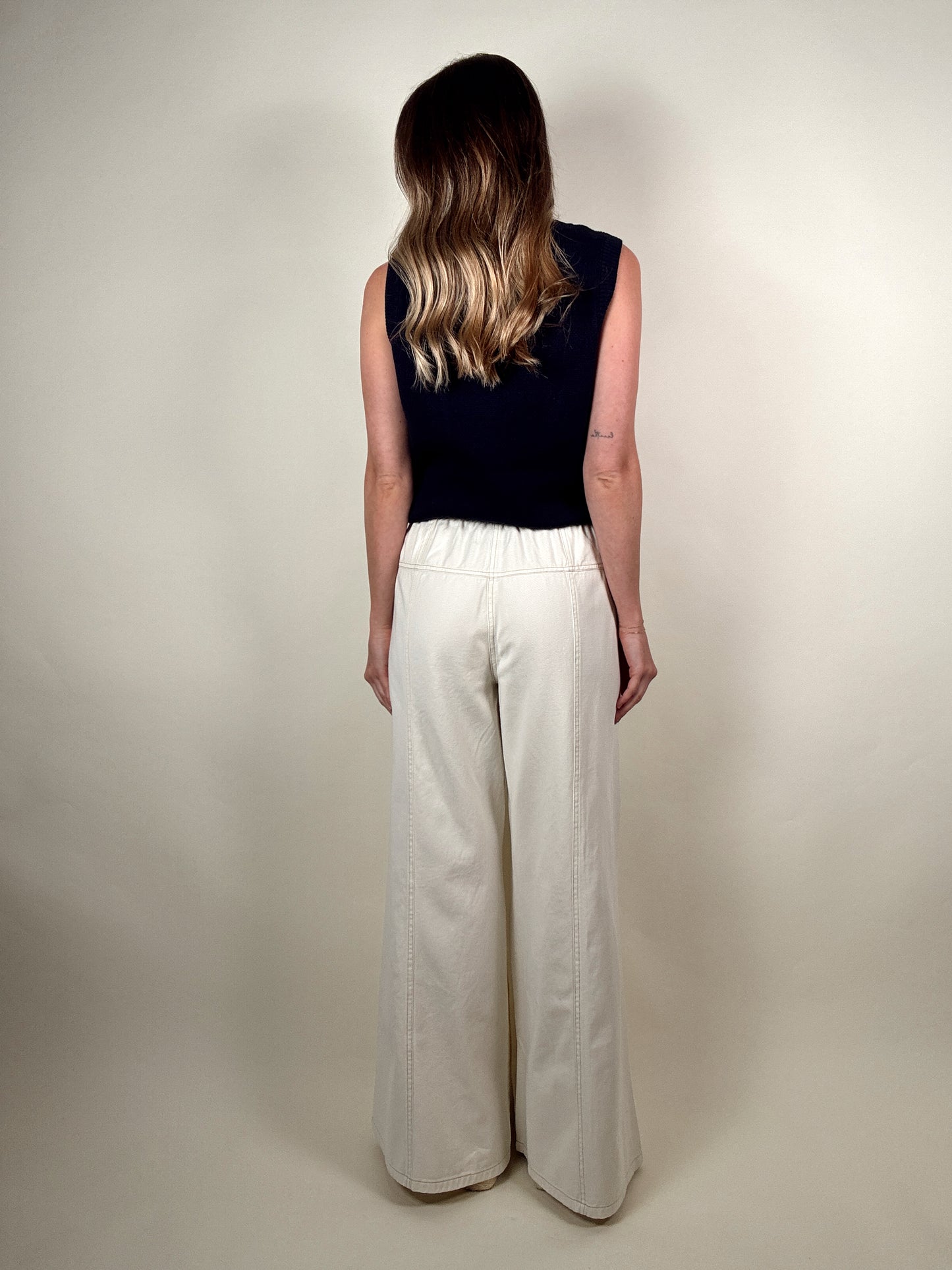 Jude Wide Leg Pants - Ecru