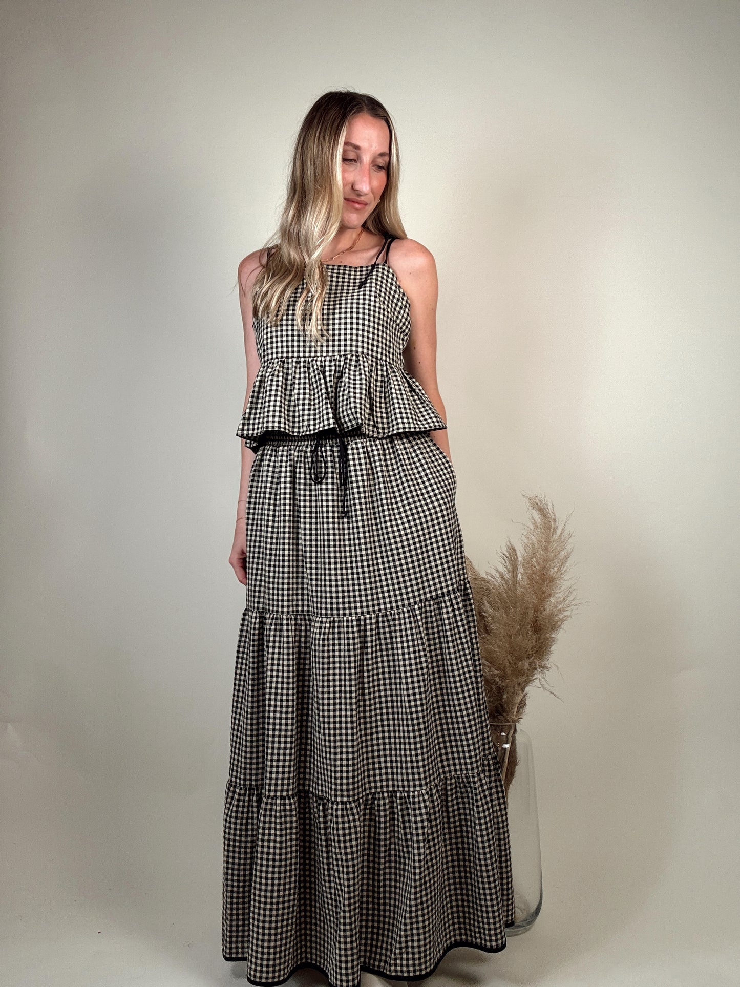 Gabriella Gingham Top and Skirt Set