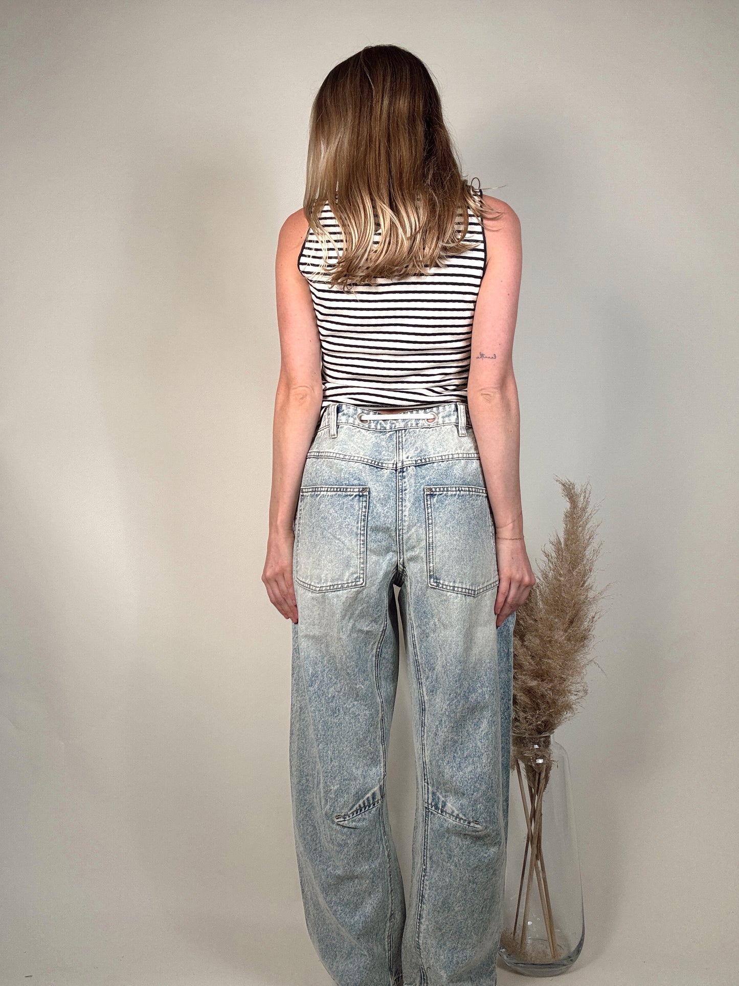 Washed Denim Pants
