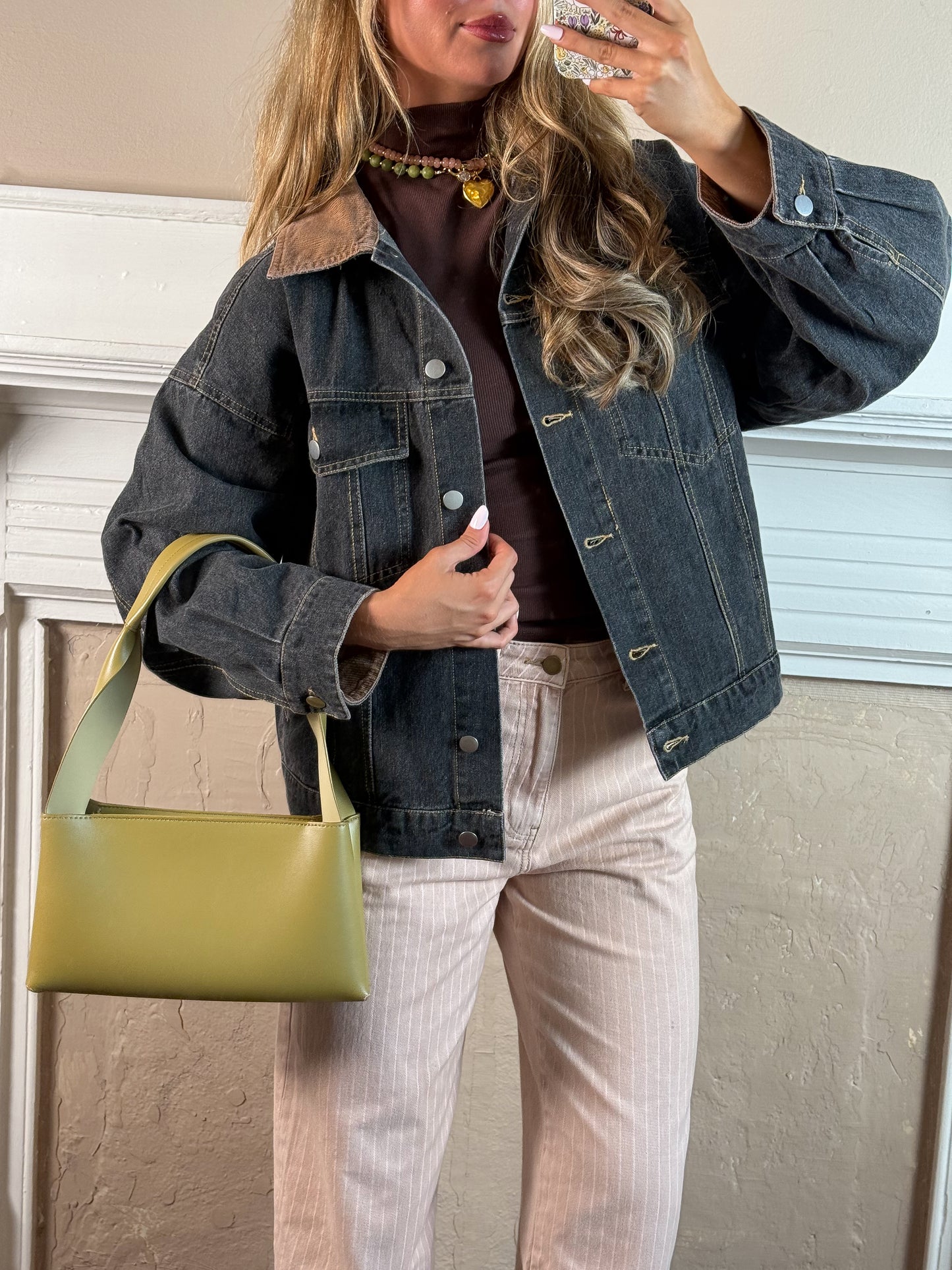 Mix Media Oversize Denim Jacket