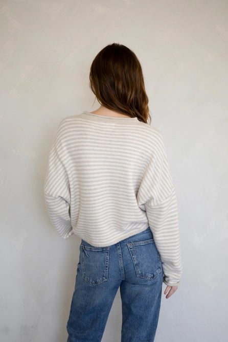 Nola Cardigan - Cream Stripes