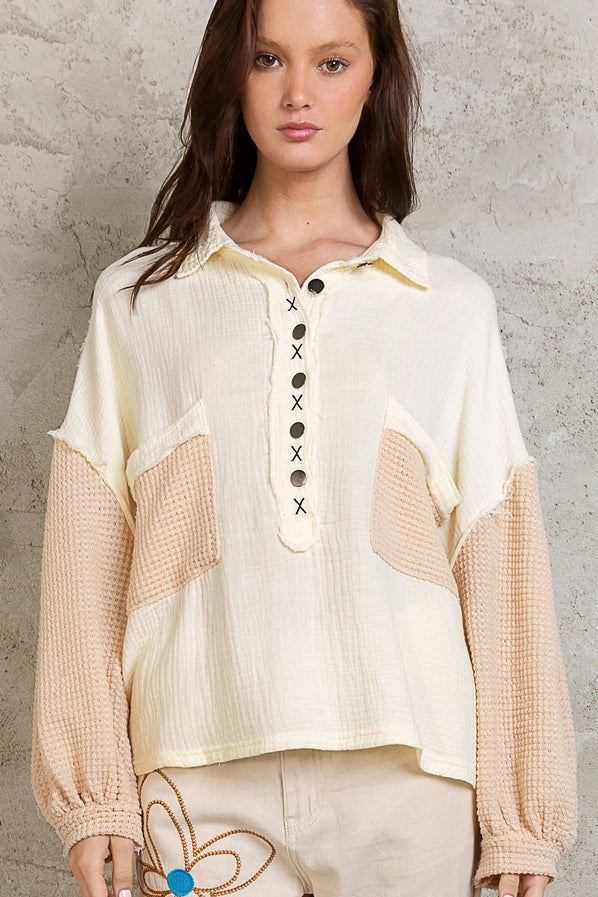 Highlands Thermal Button Up Top