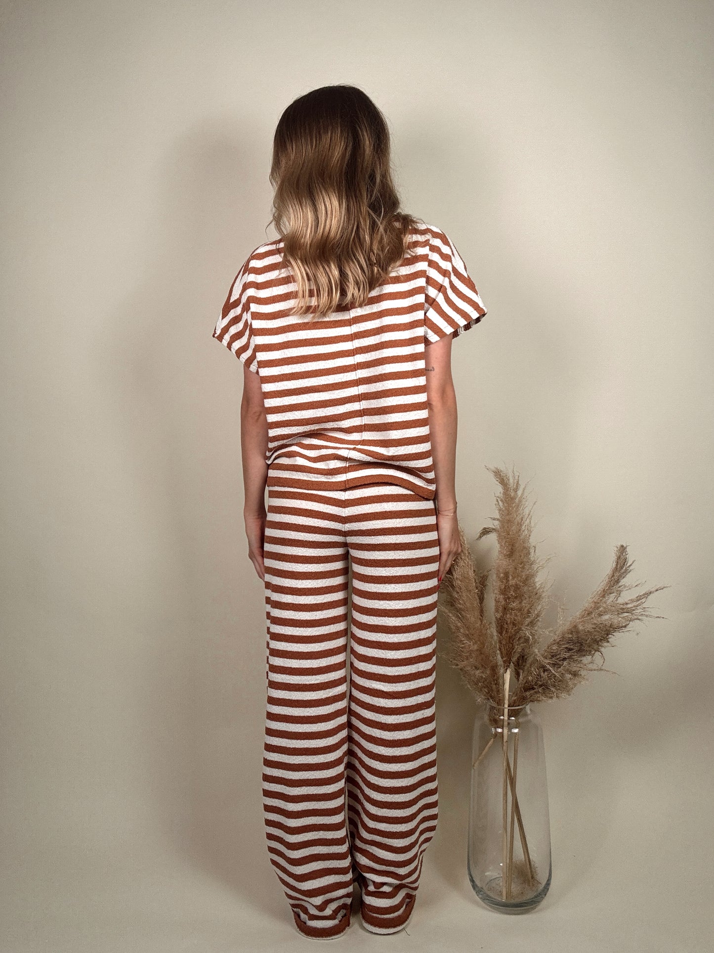 Knit V Neck Top and Pants Set