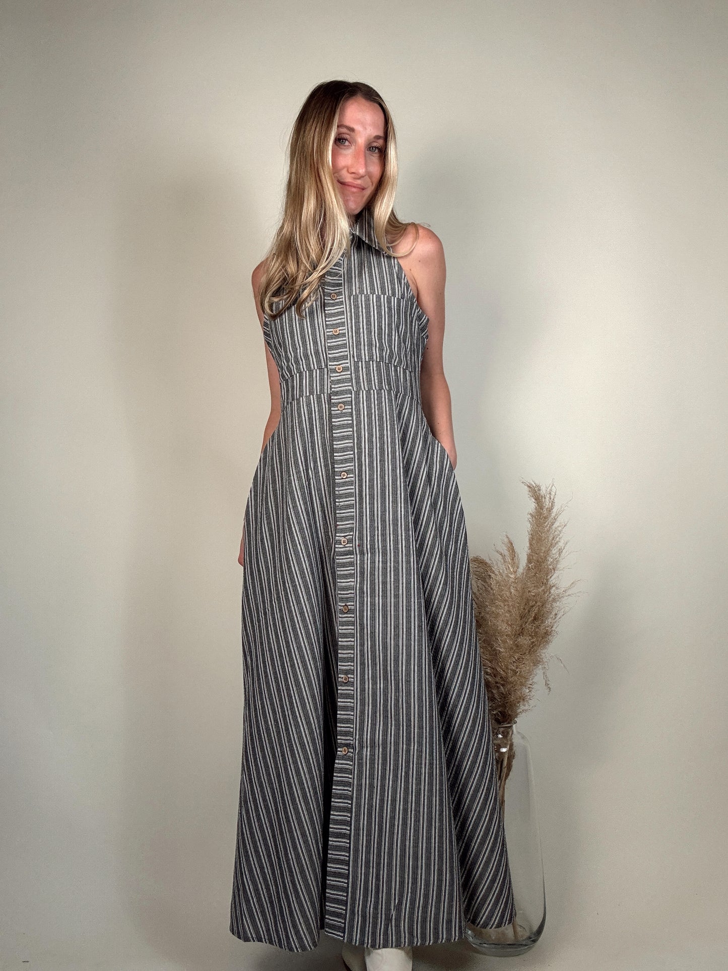 Stella Striped Button Down Dress
