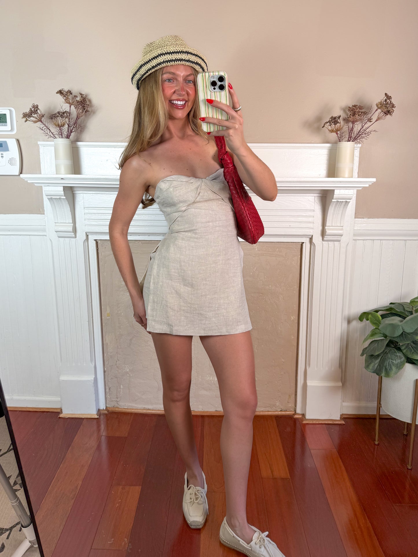 Becca Linen Strapless Romper