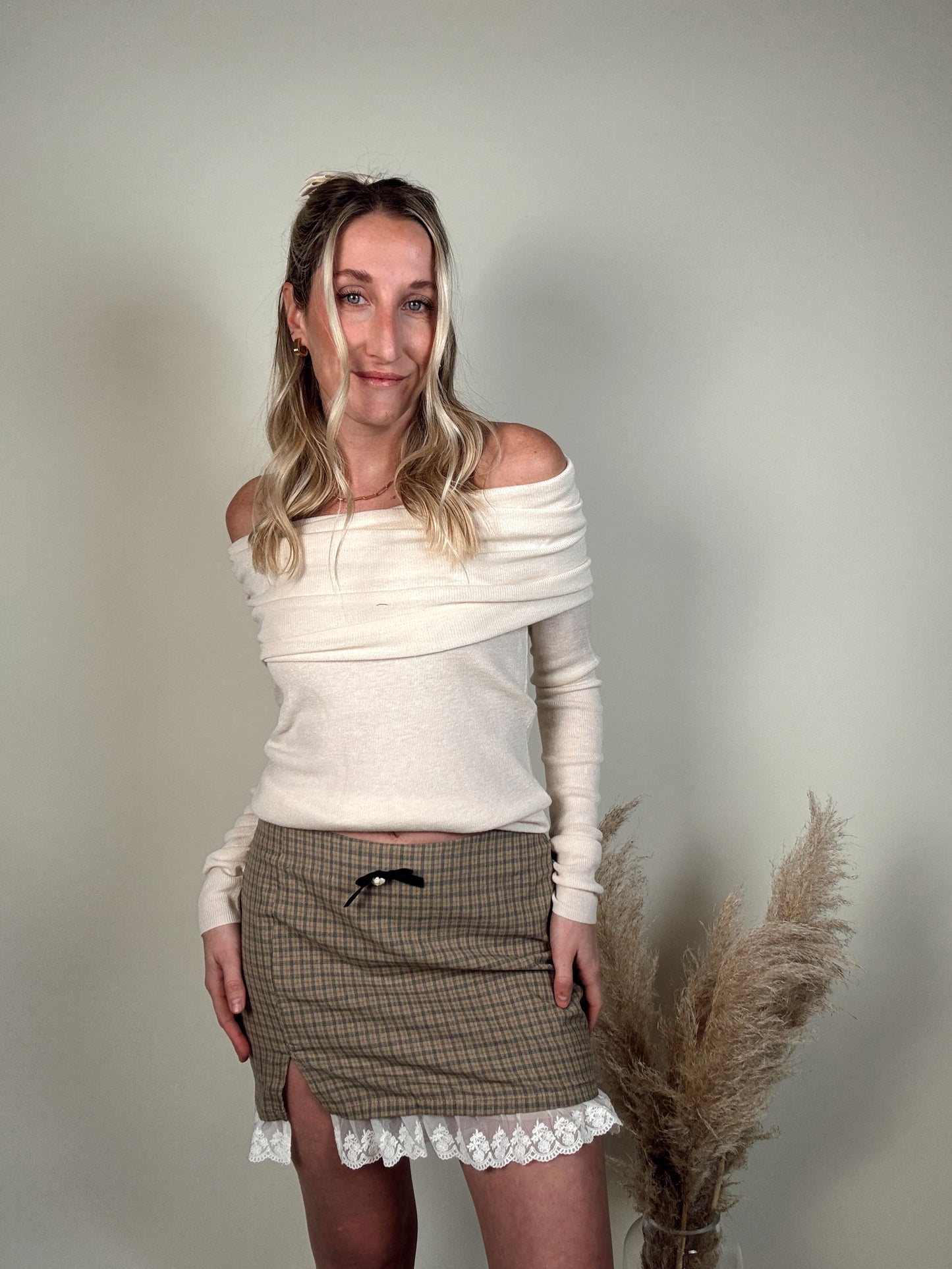 Gingham Print Mini Skirt