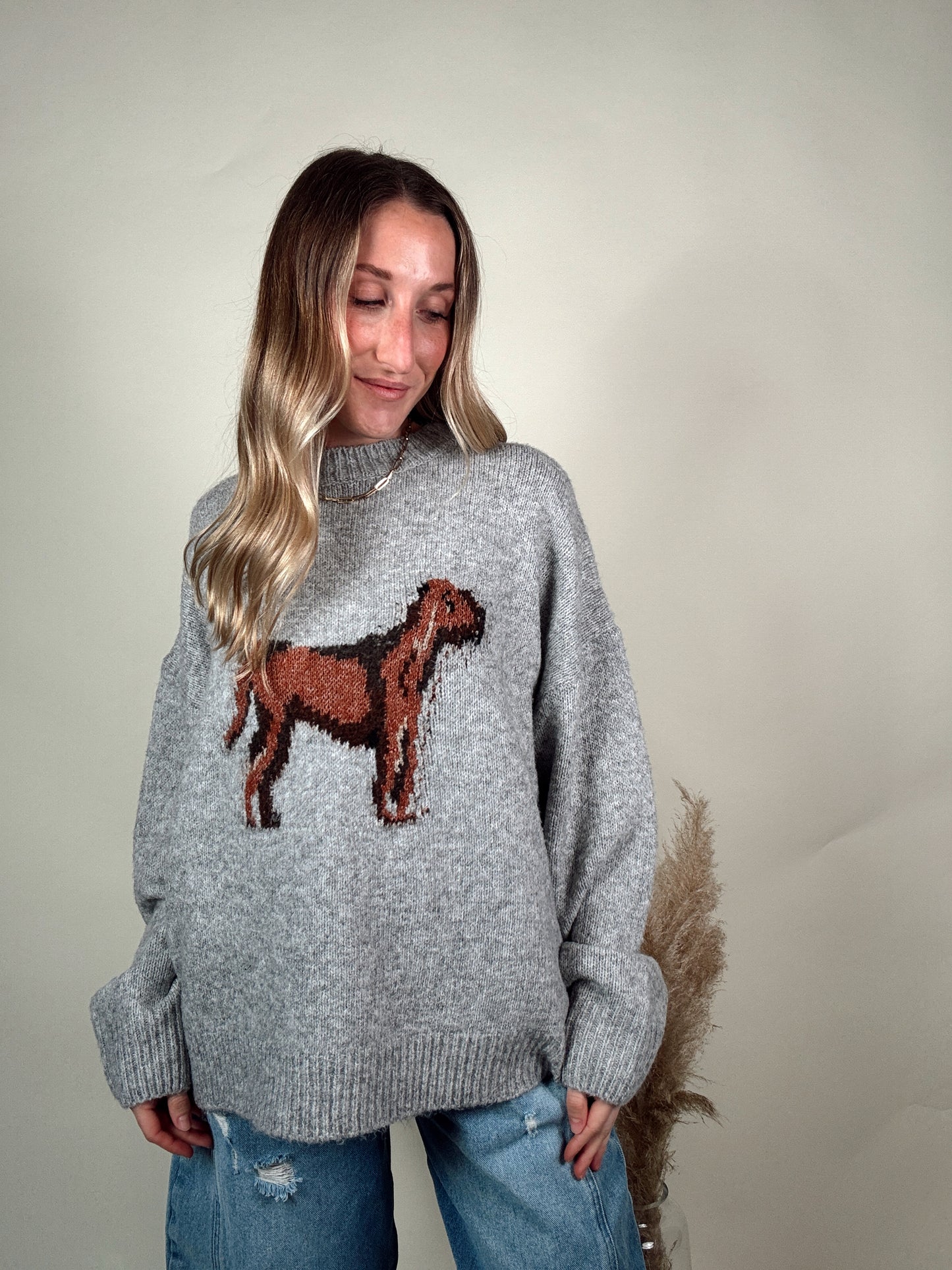 Hank Hound Sweater - Heather Grey PREORDER EARLY NOVEMBER