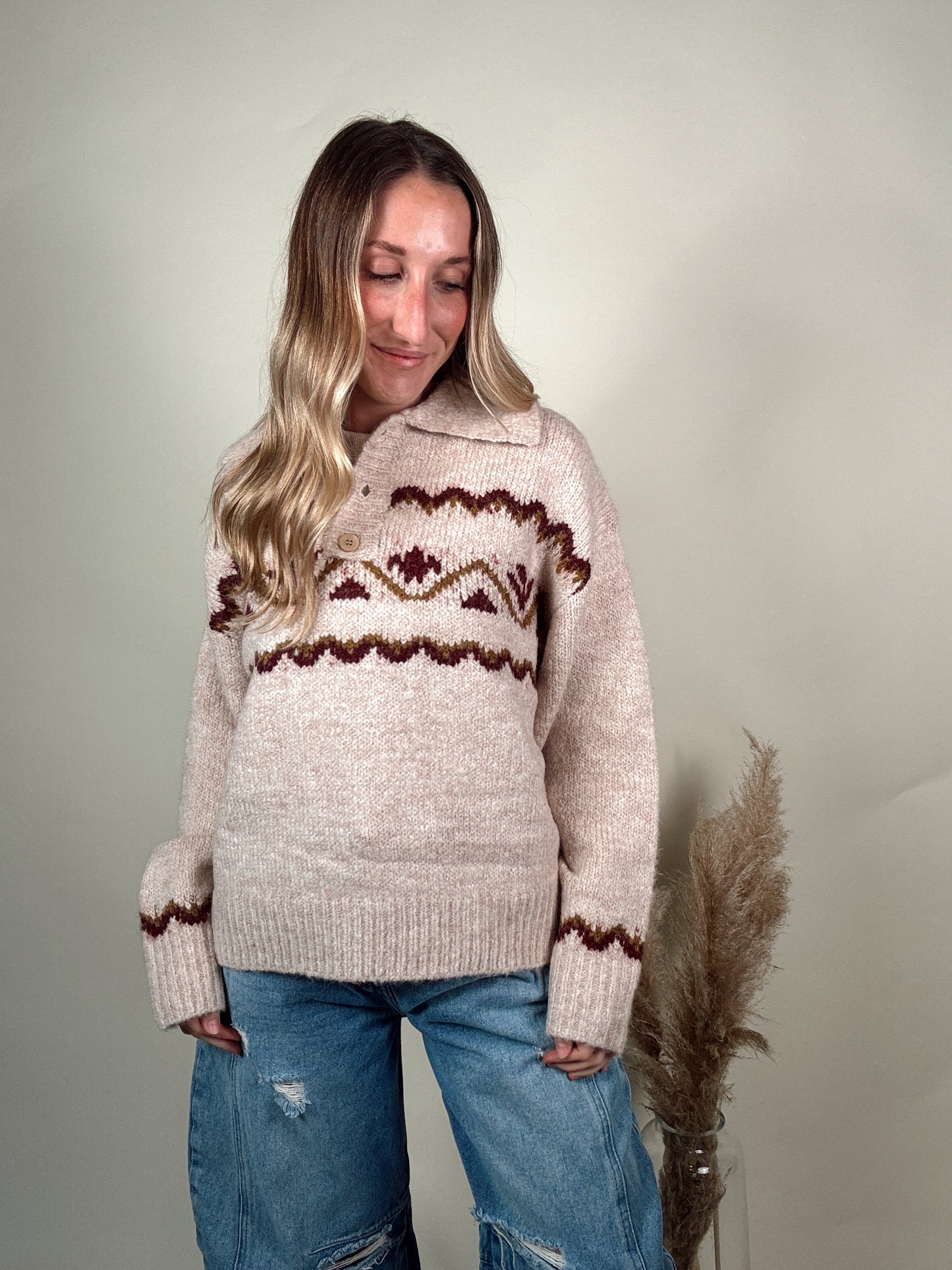 Fair Isle Collar Button Down