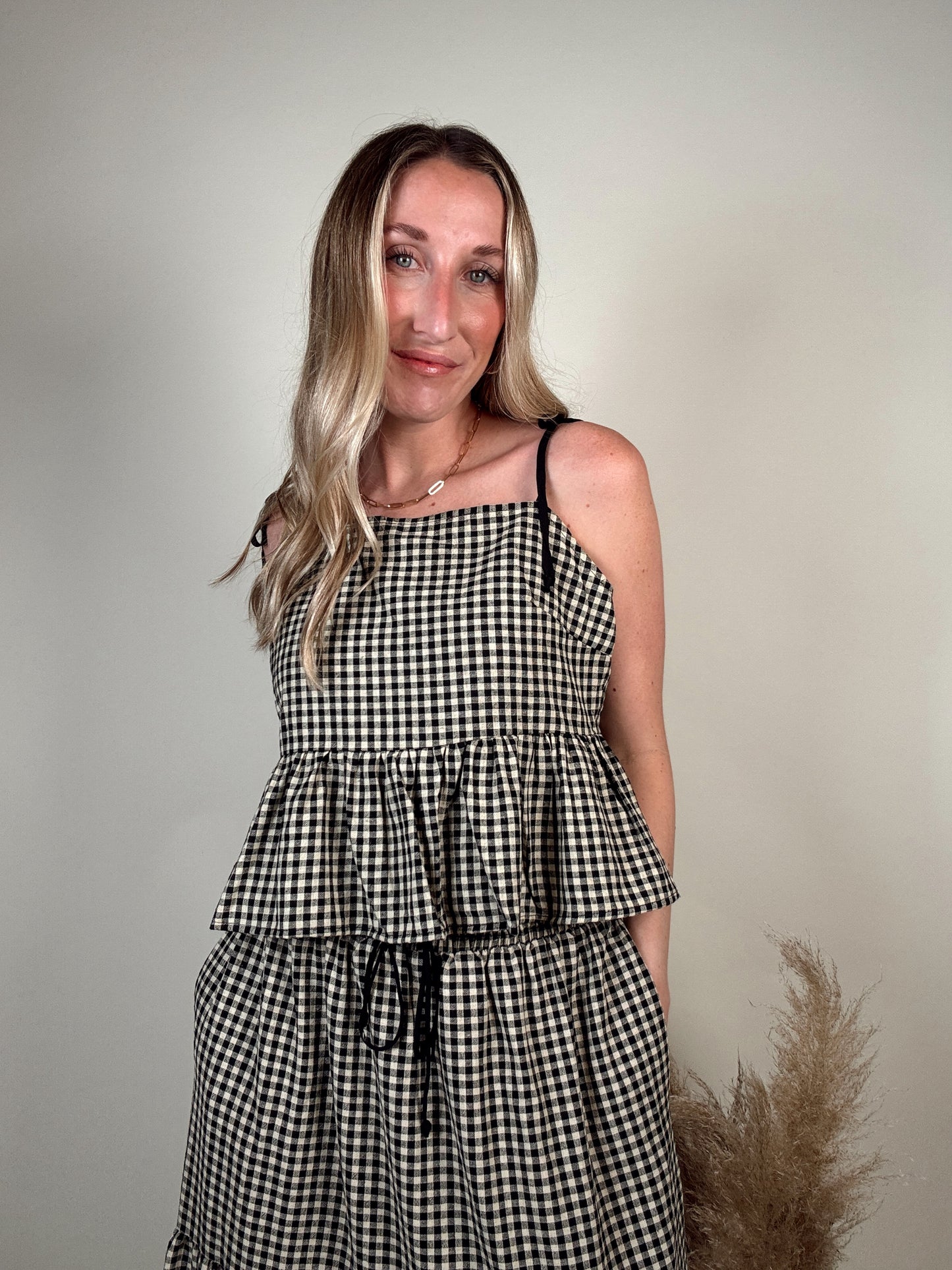 Gabriella Gingham Top and Skirt Set