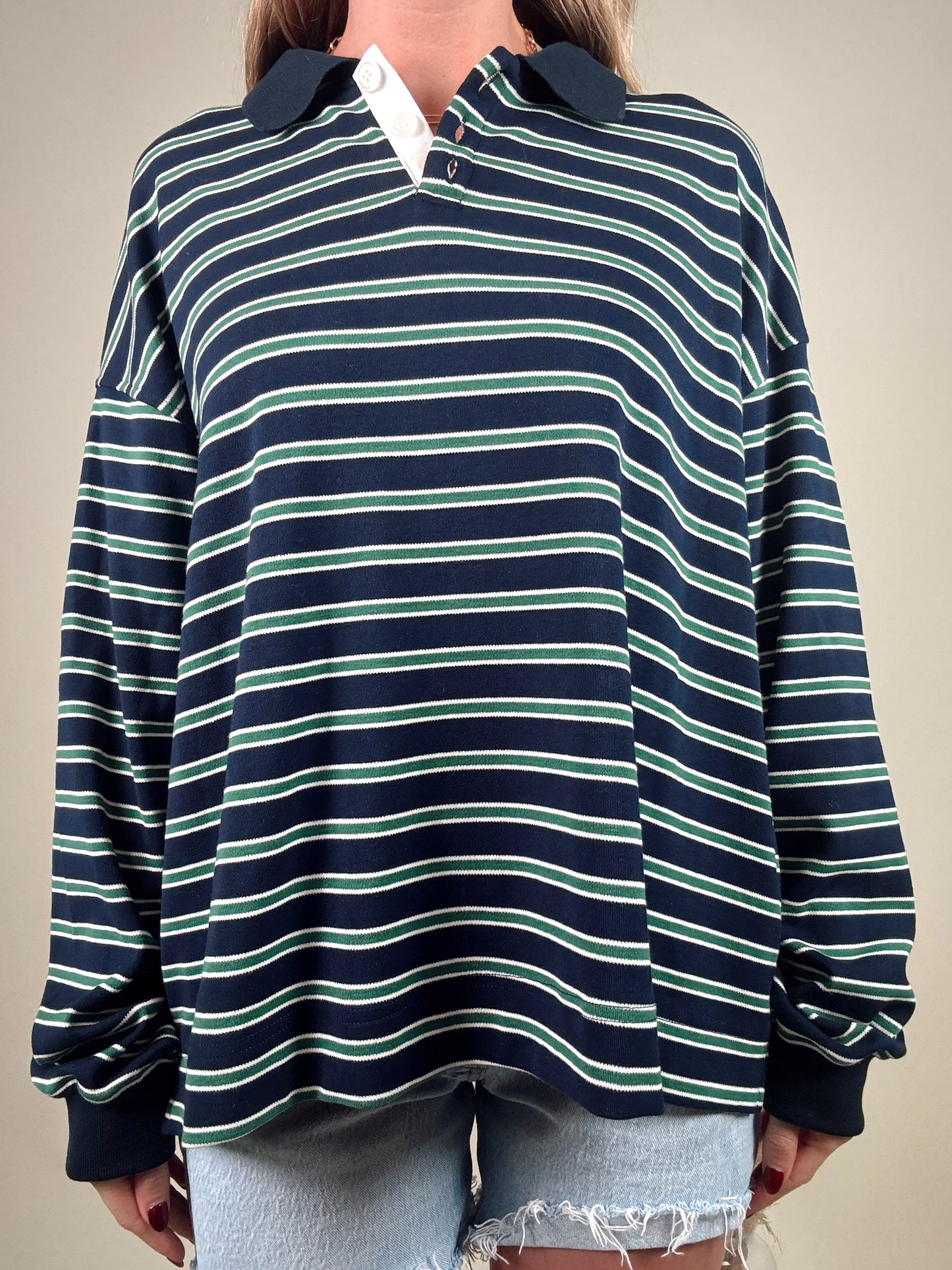 Navy Striped Rugby Top