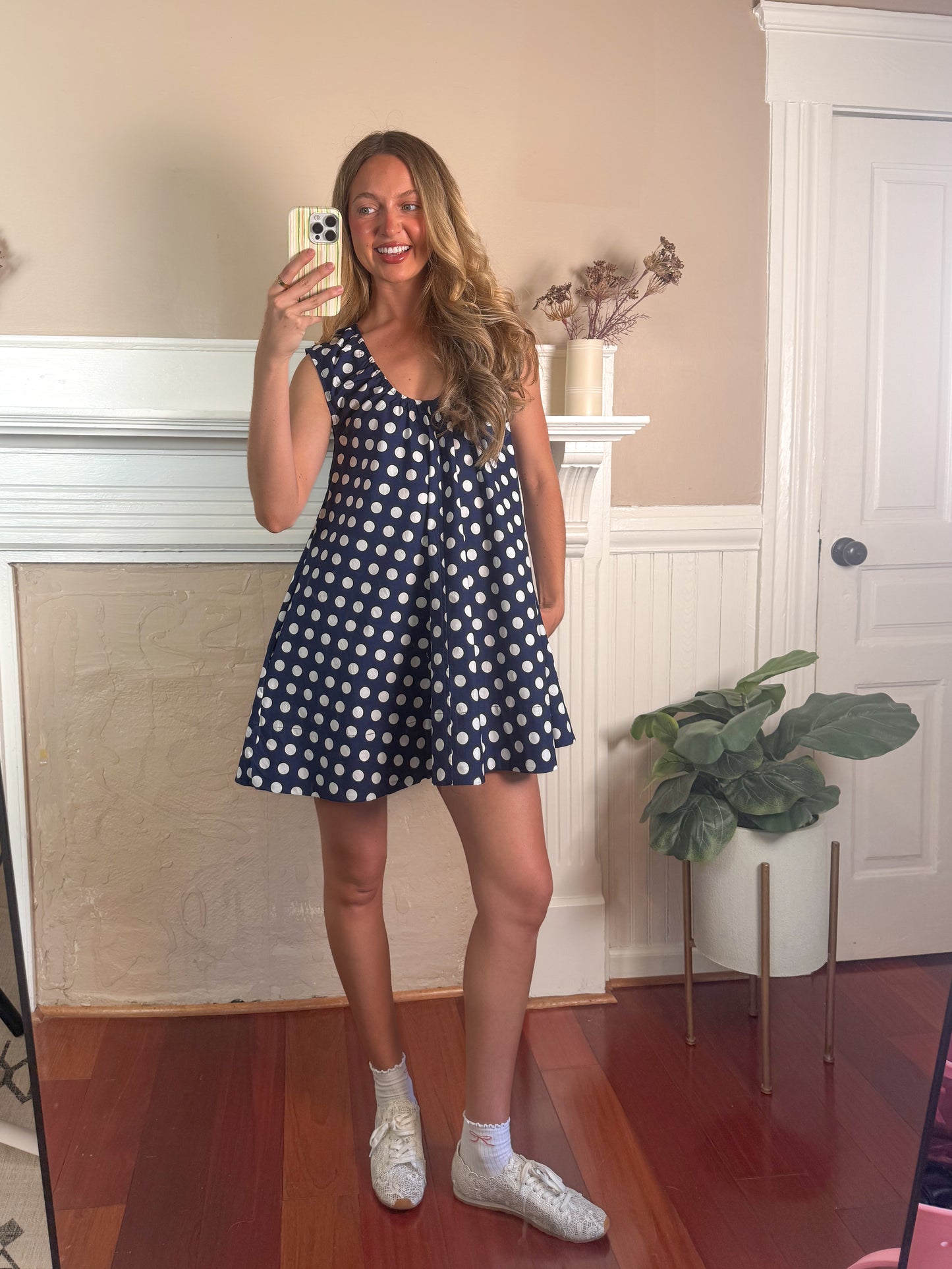 Erin Polka Dot Swing Mini Dress