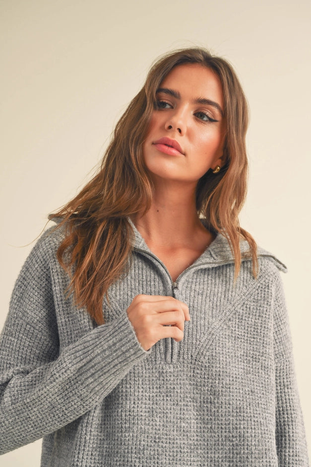 Waffle Sweater Top