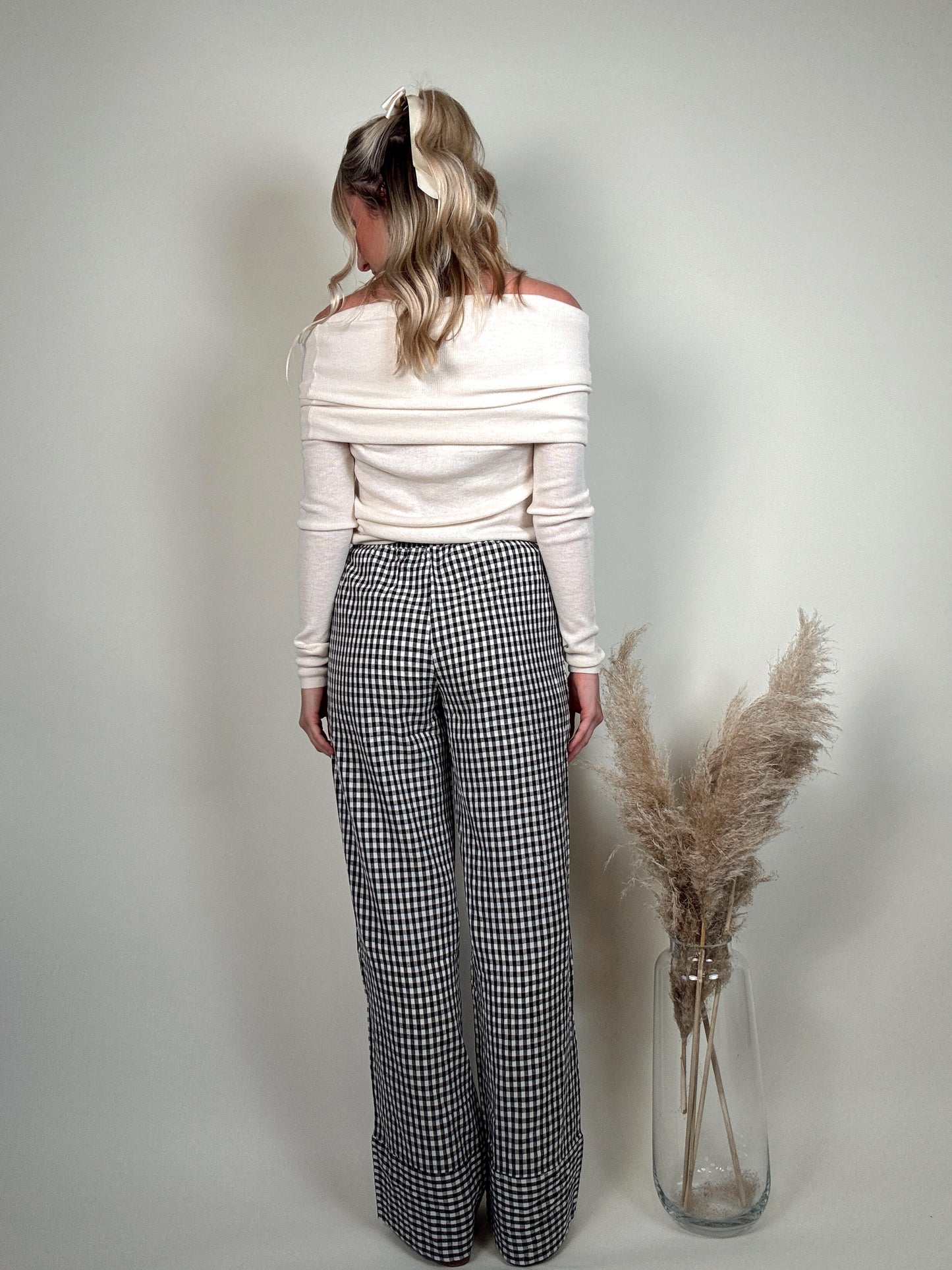 Gingham Pattern Pants