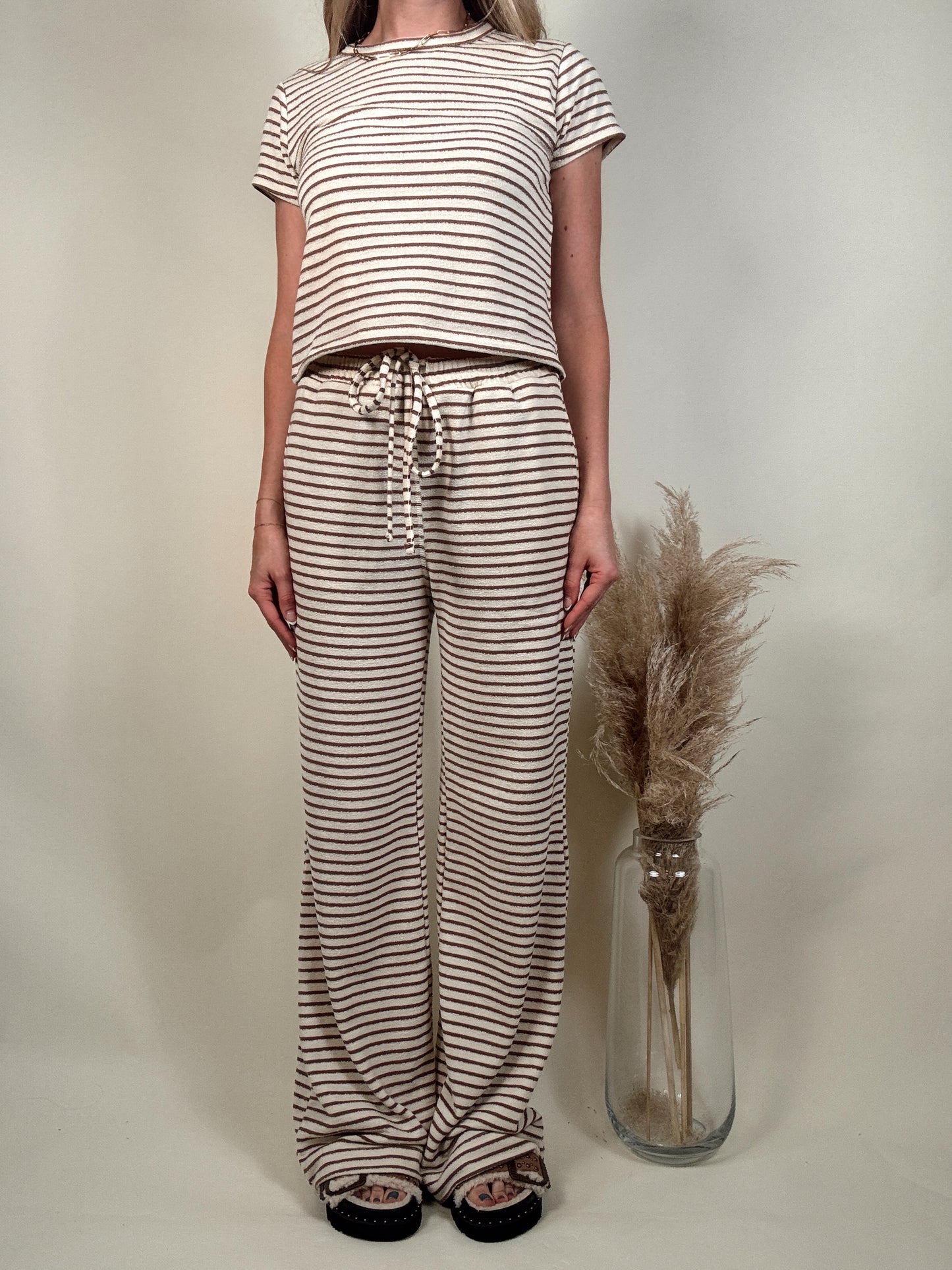 Sunday Lounge Striped Top and Pants Set