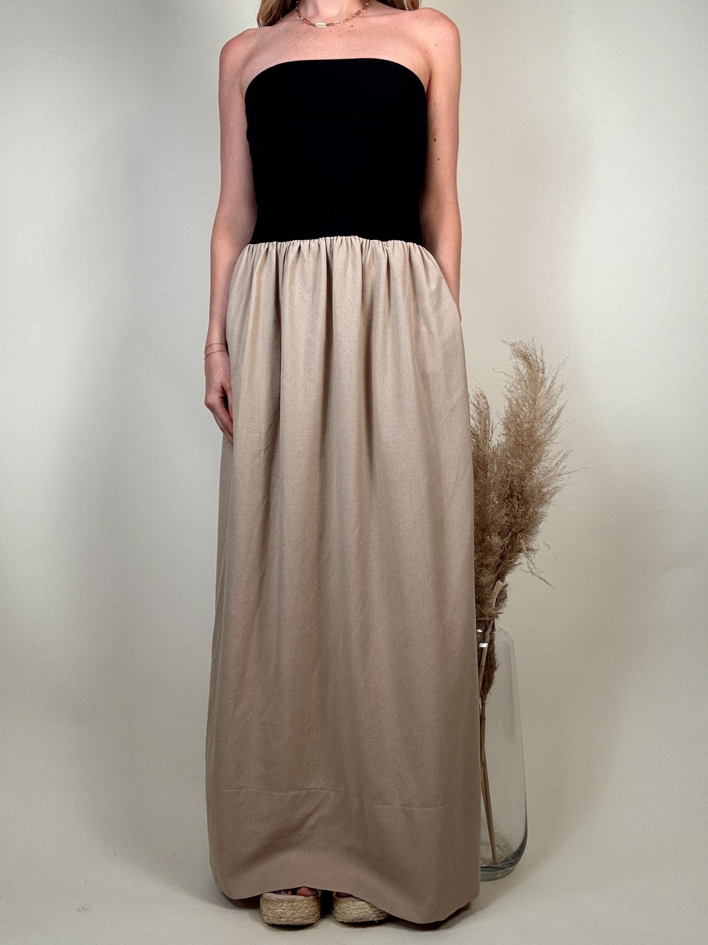 Remi Ribbed Linen Dress - Black PREORDER END OF APRIL