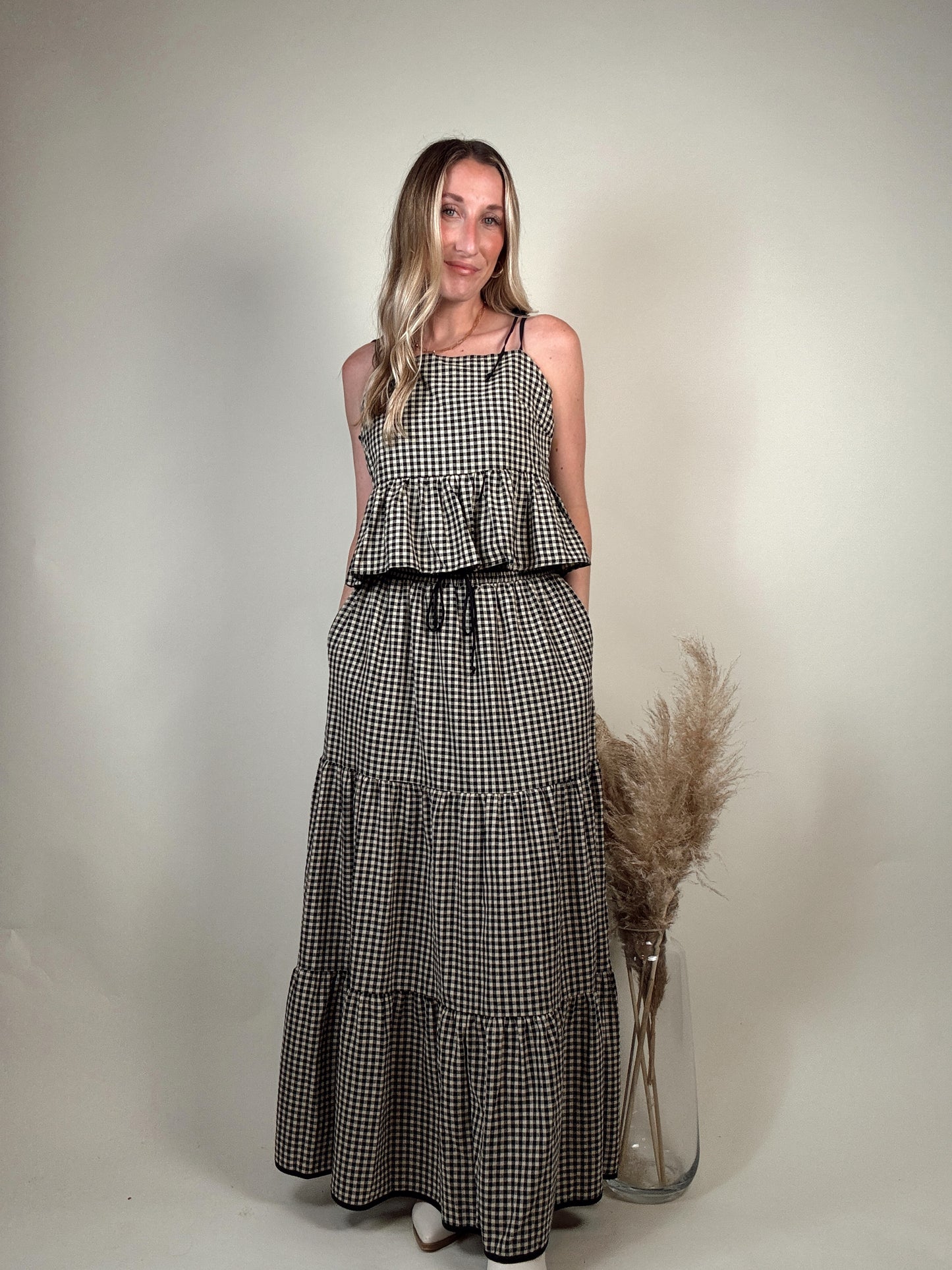 Gabriella Gingham Top and Skirt Set