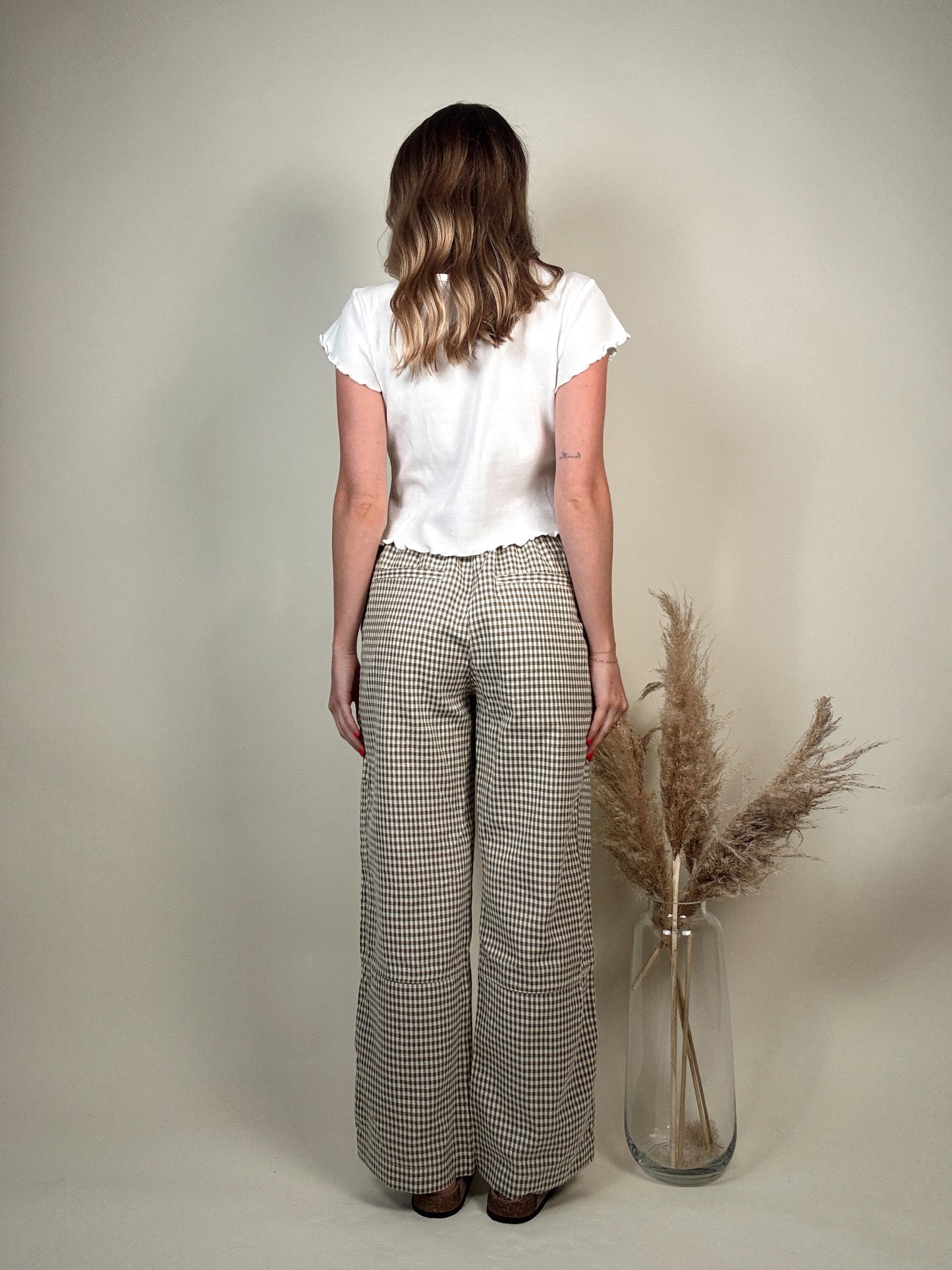 Olive Plaid Pants