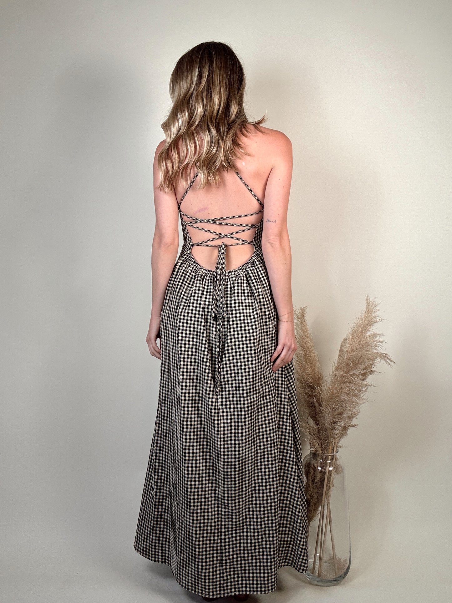 Back At It Gingham Midi Dress