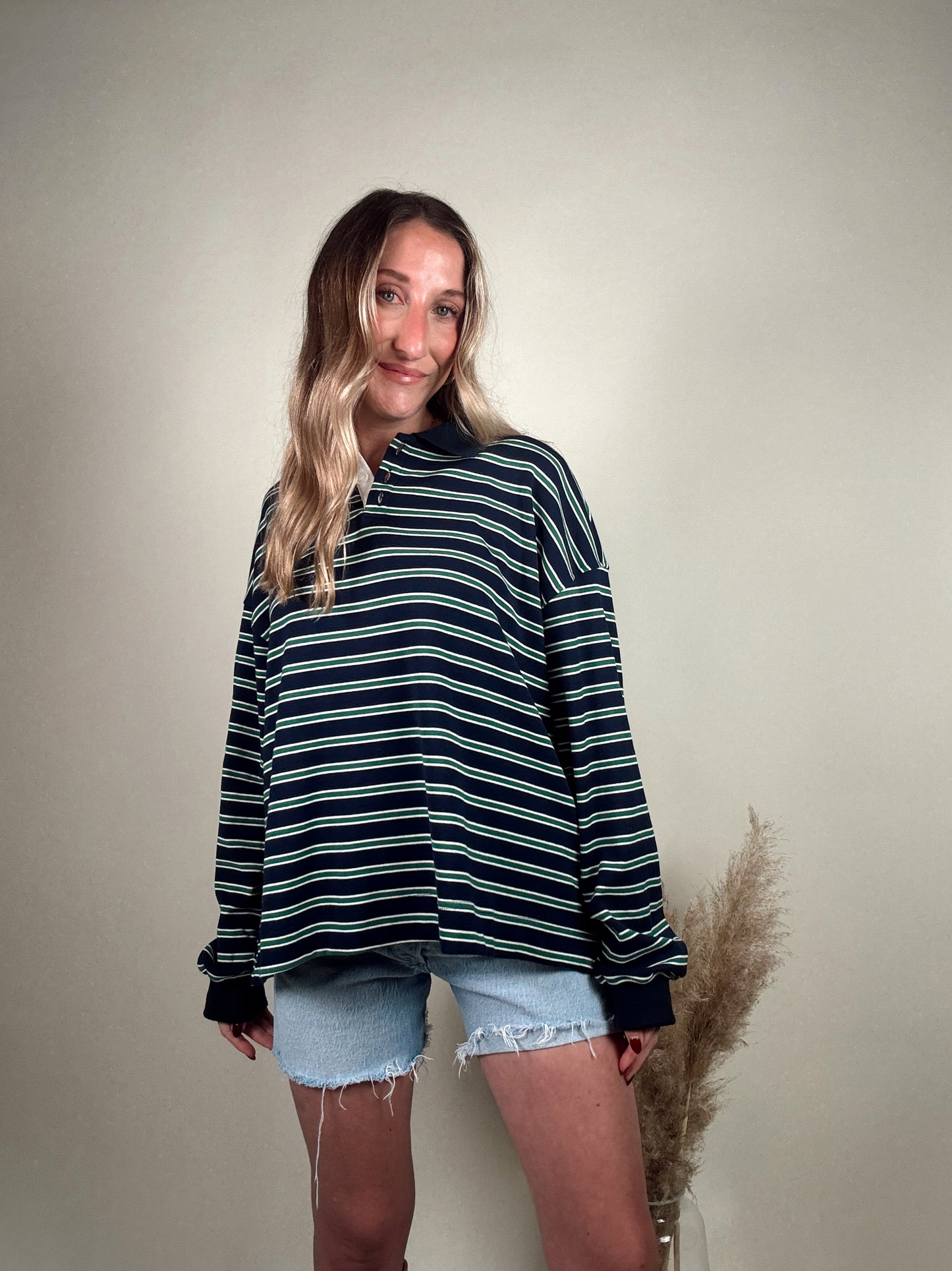 Navy Striped Rugby Top