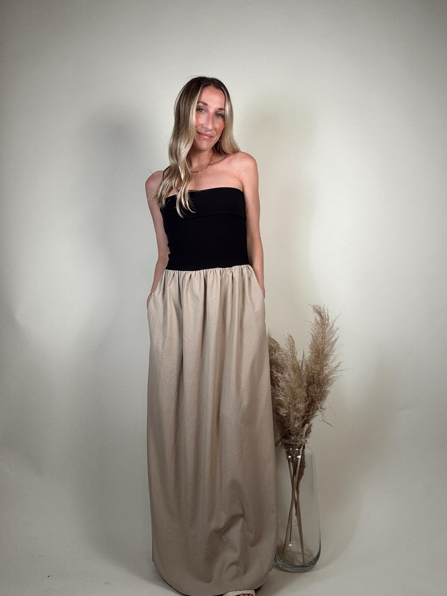 Remi Ribbed Linen Dress - Black PREORDER END OF APRIL