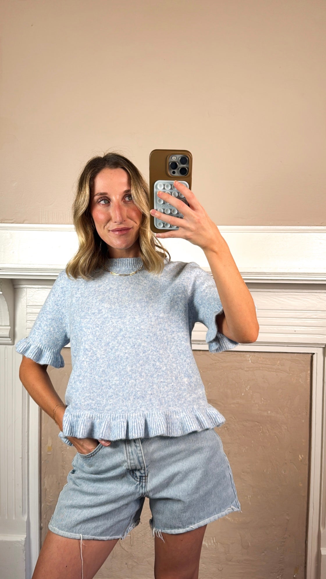 Ruffle Hem Knit Tee
