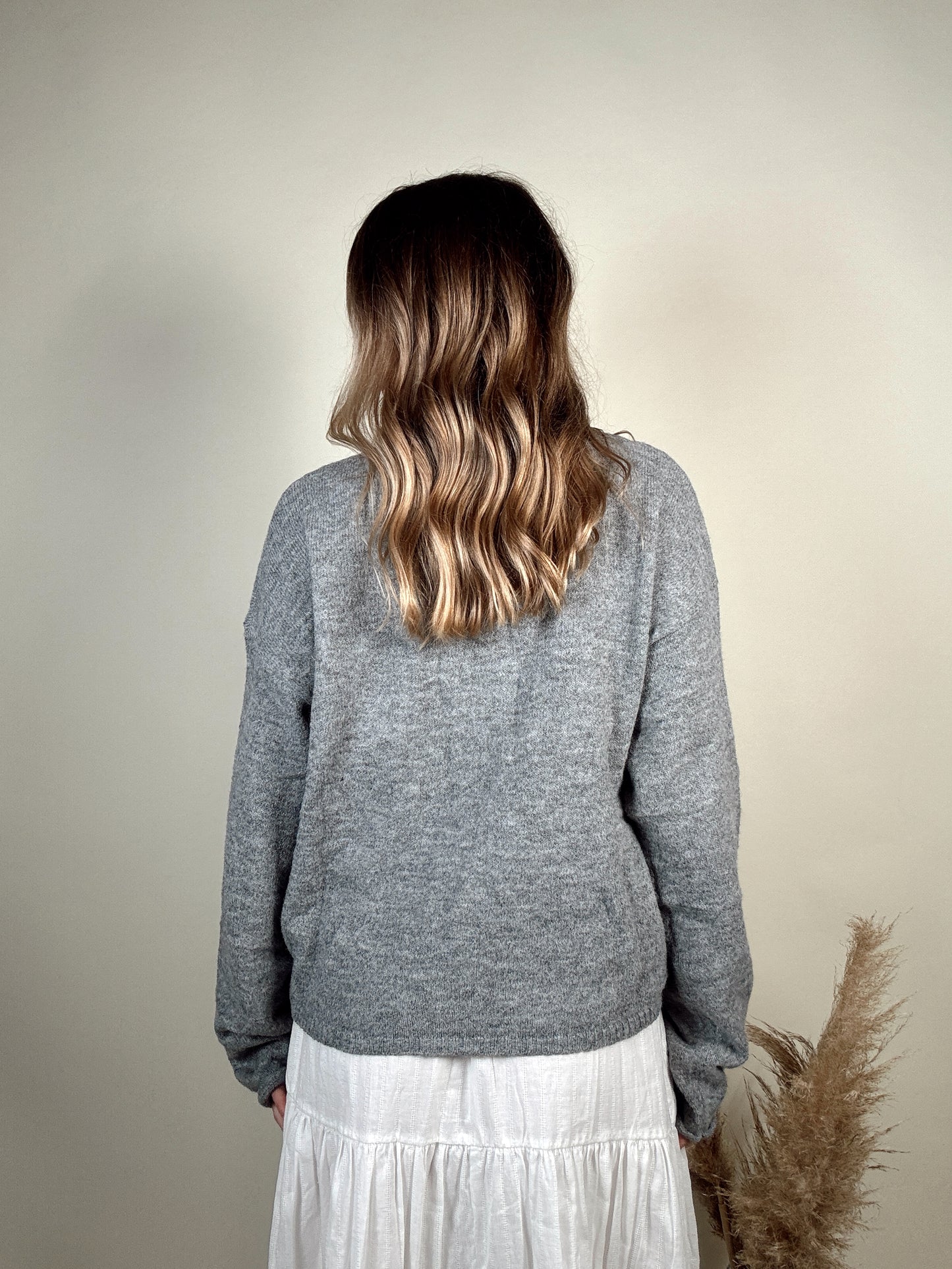 Nola Henley Pullover - Heather Grey