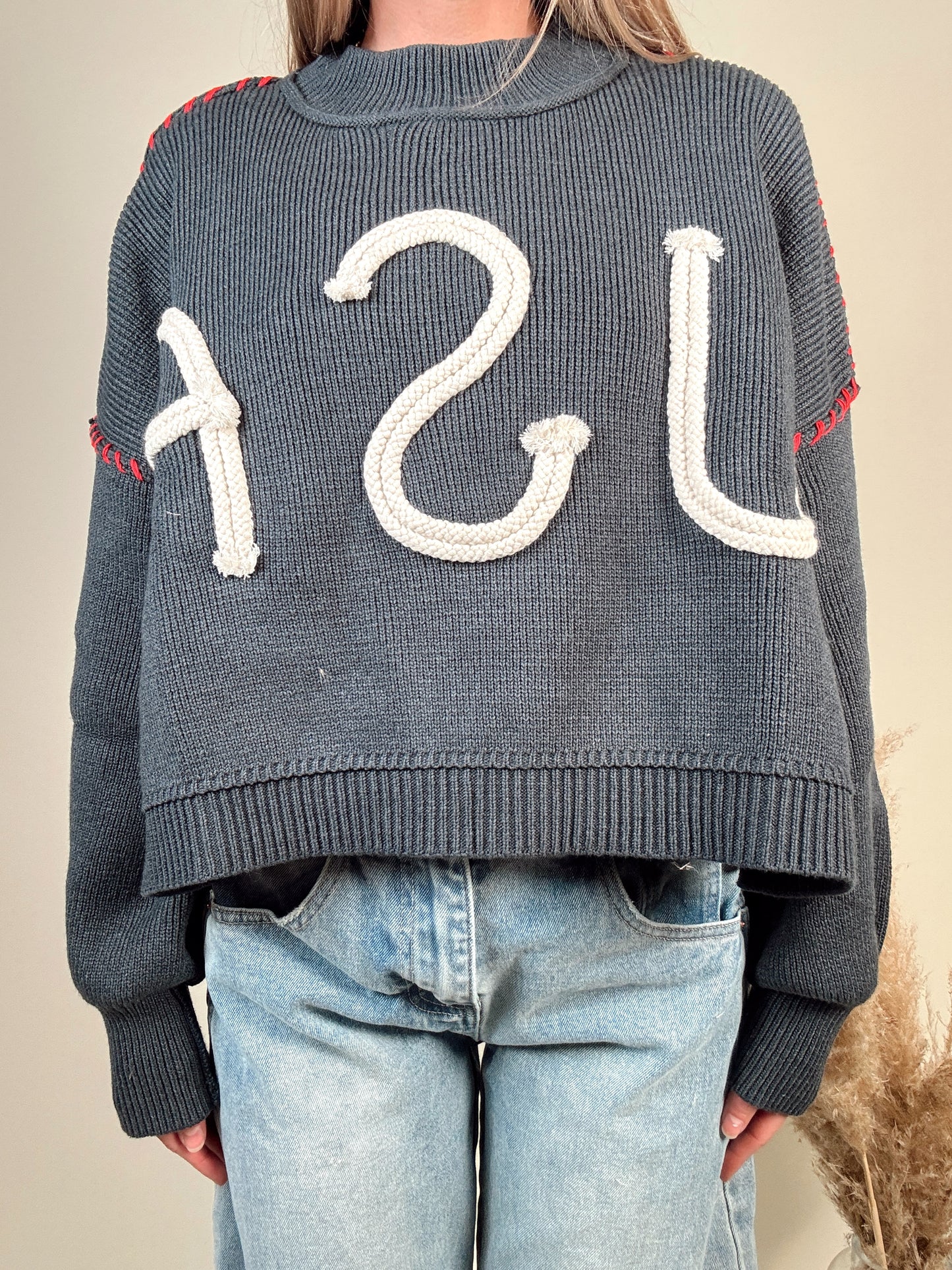 USA Rope Sweater - Navy