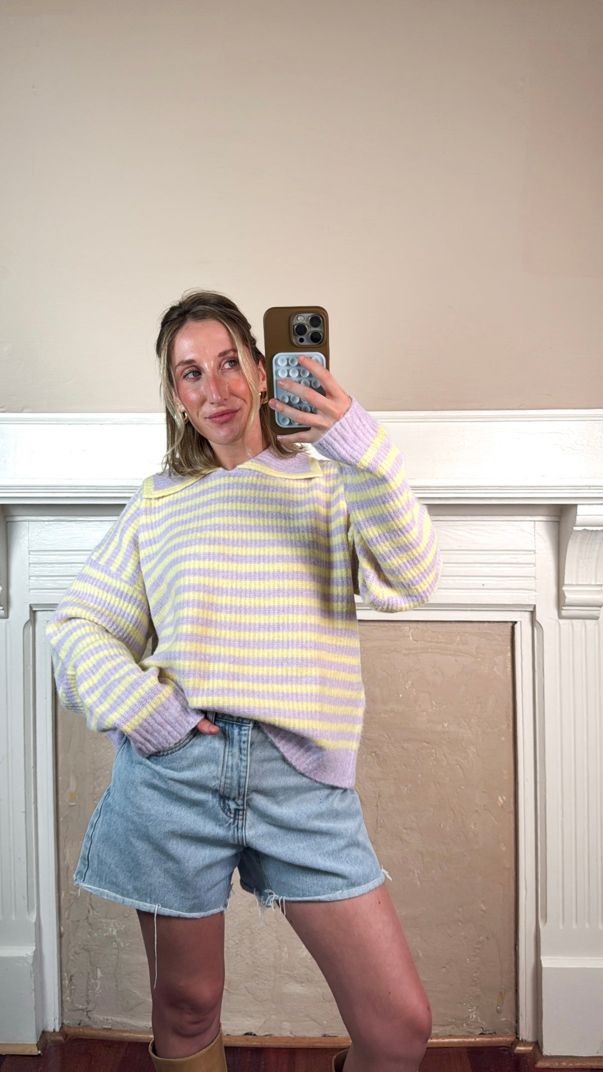 Lavender Striped Sweater