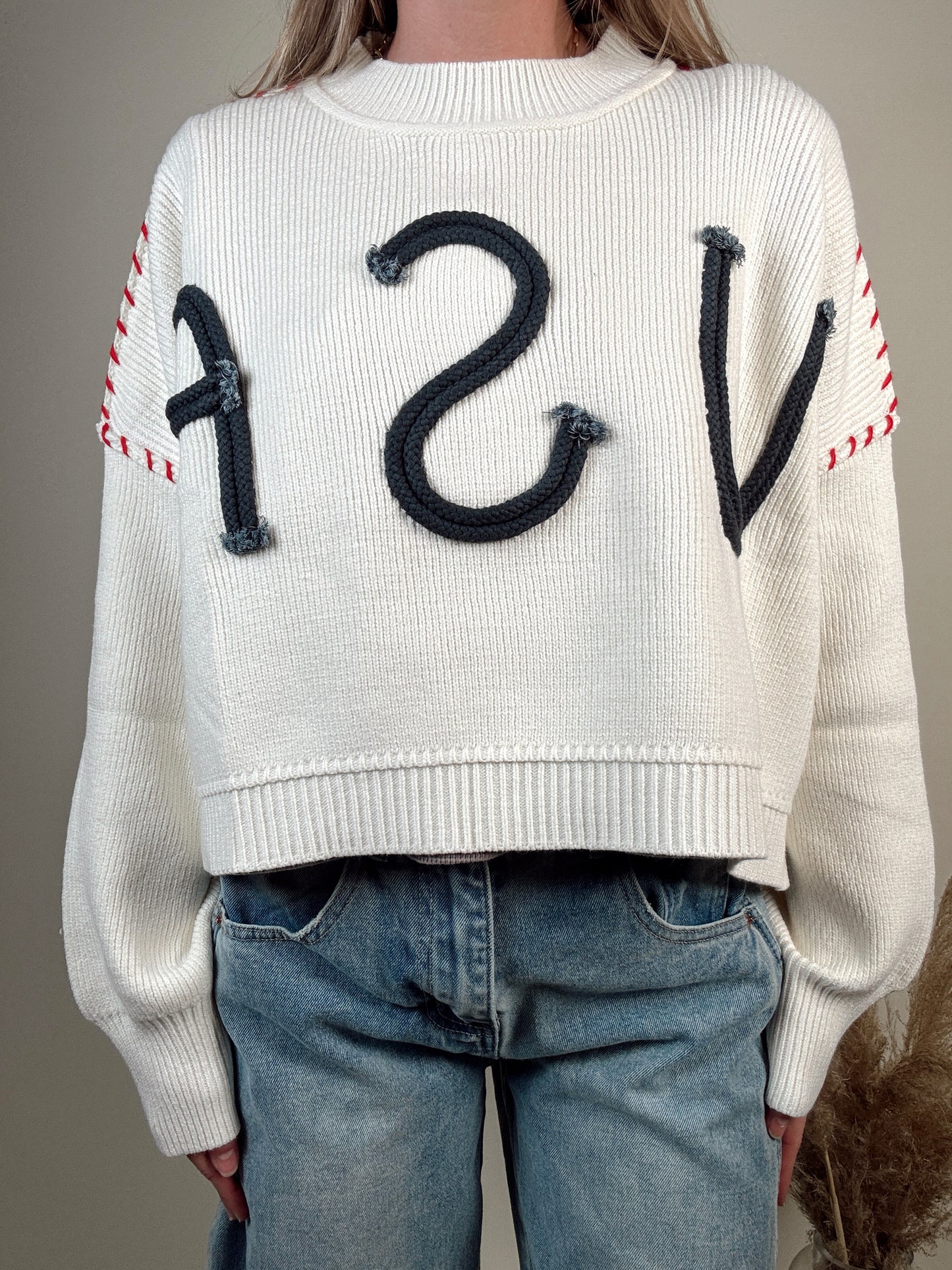 USA Rope Sweater - Cream