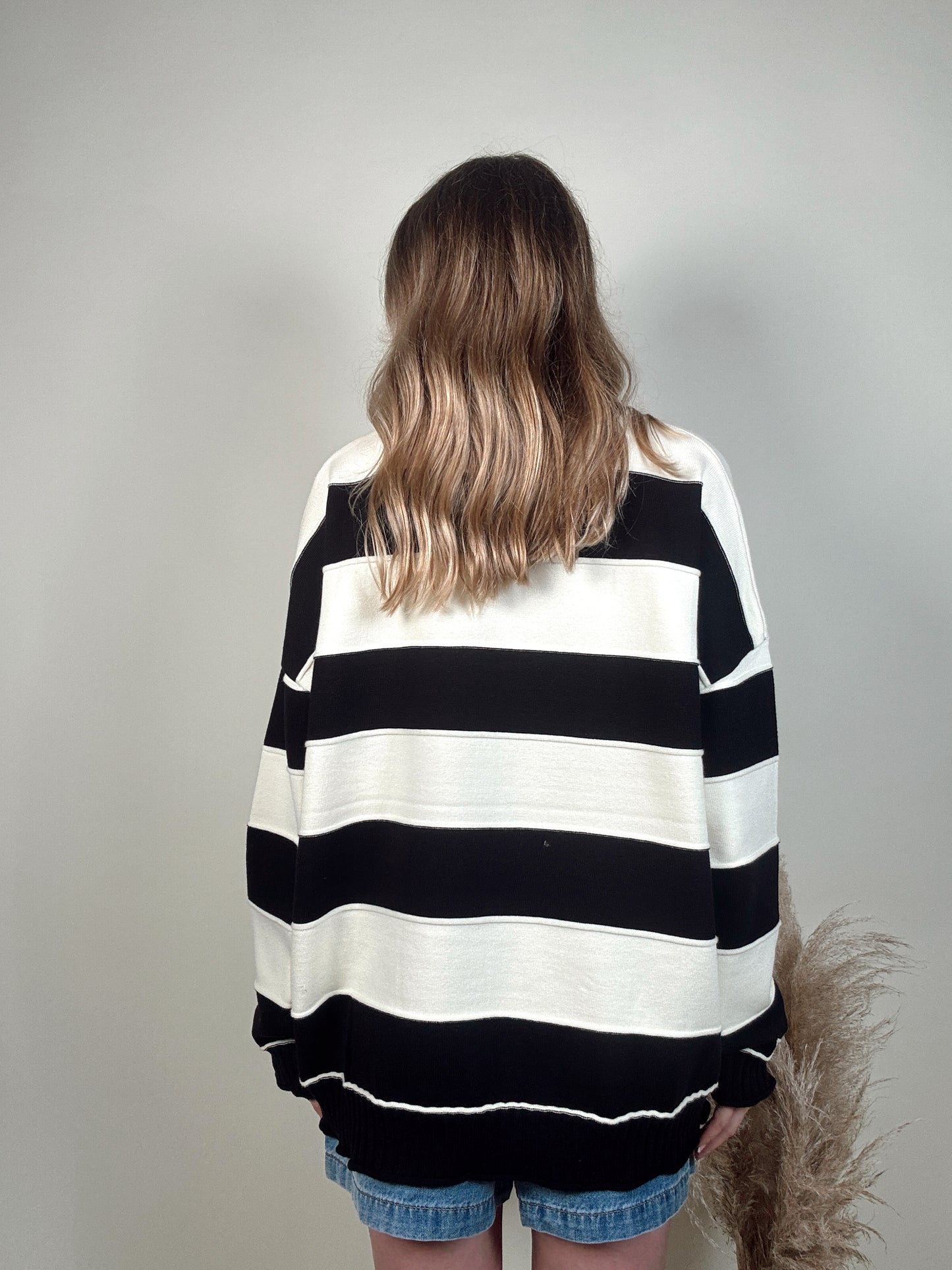 Clermont Striped Pullover - Black