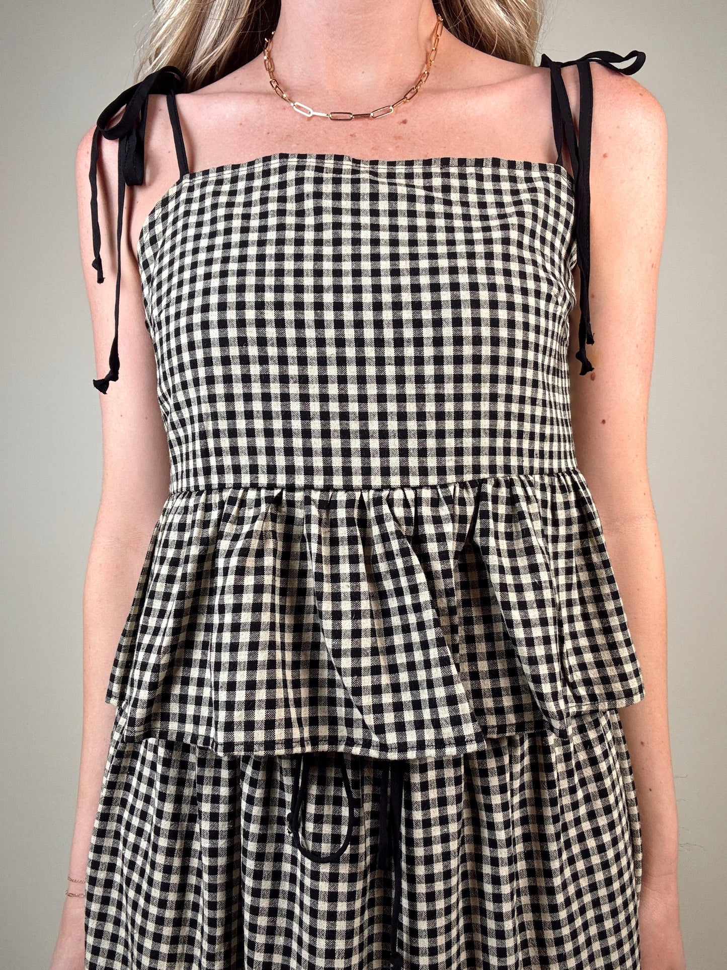 Gabriella Gingham Top and Skirt Set