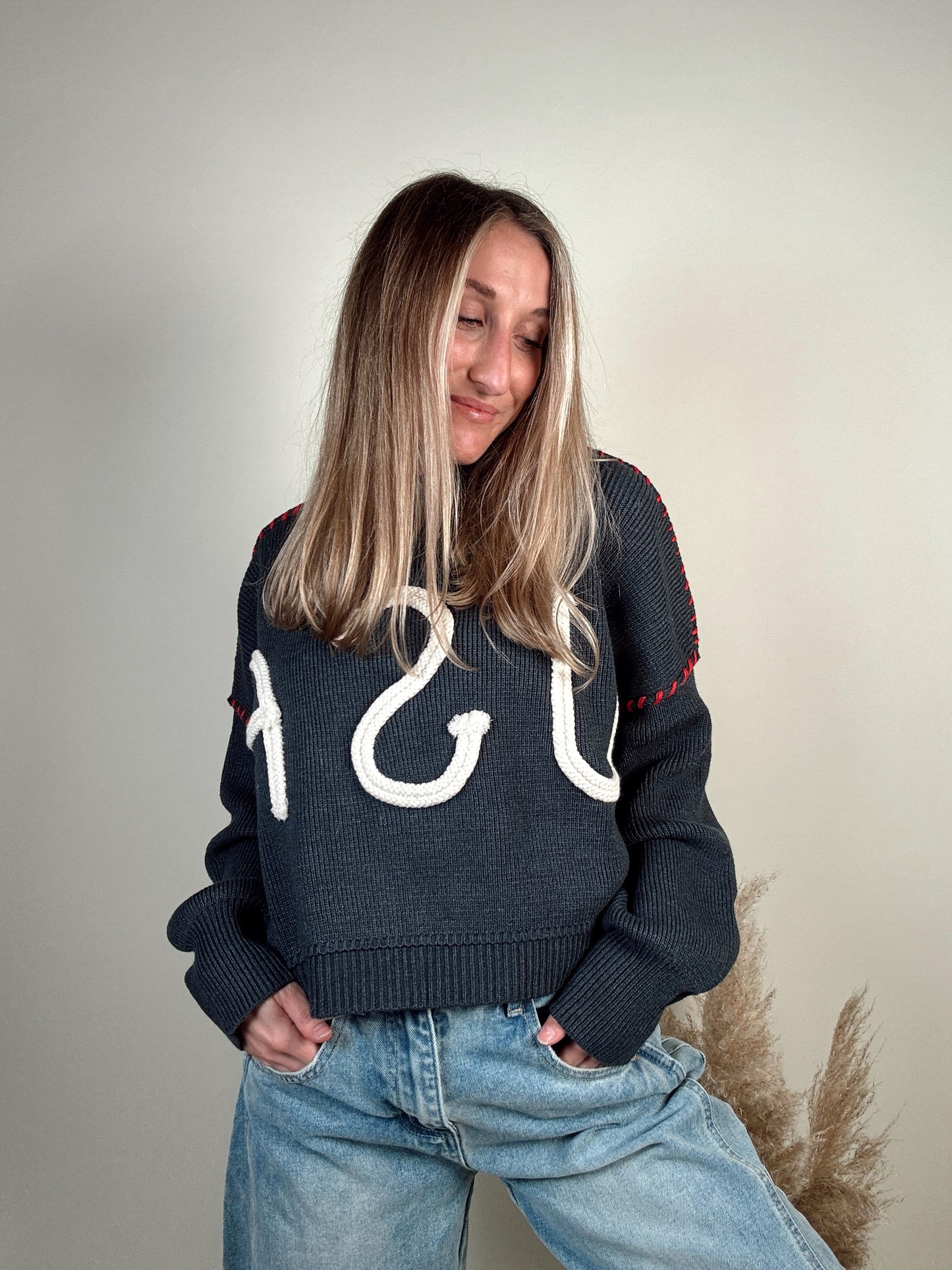 USA Rope Sweater - Navy