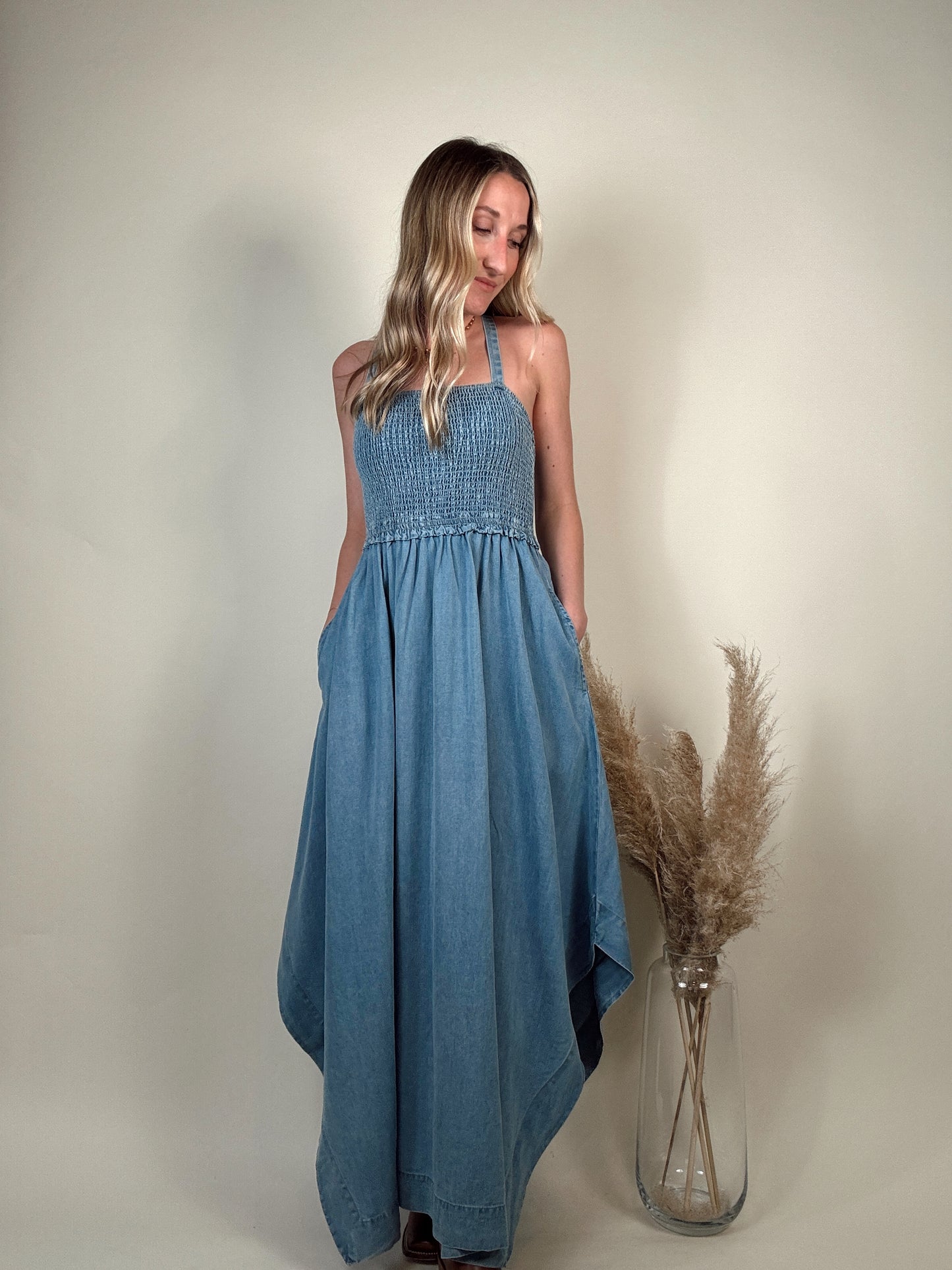 Demi Denim Smocked Dress