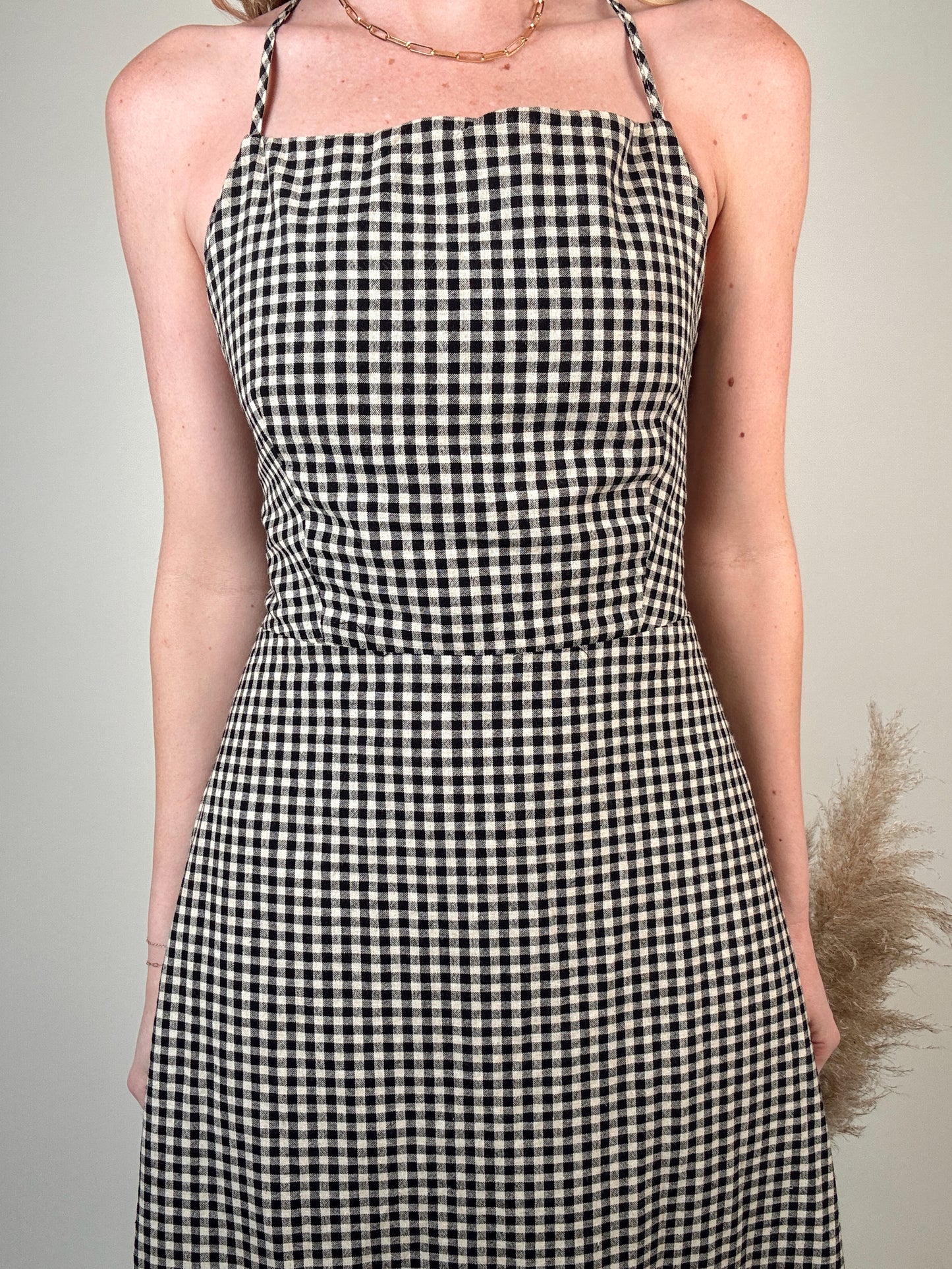 Back At It Gingham Midi Dress