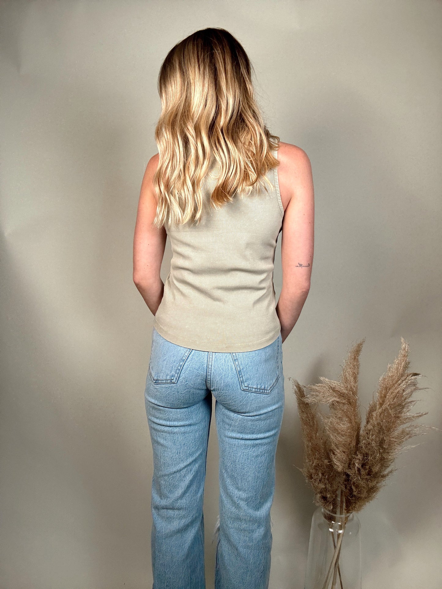 Ribbed Button Down Baby Tank