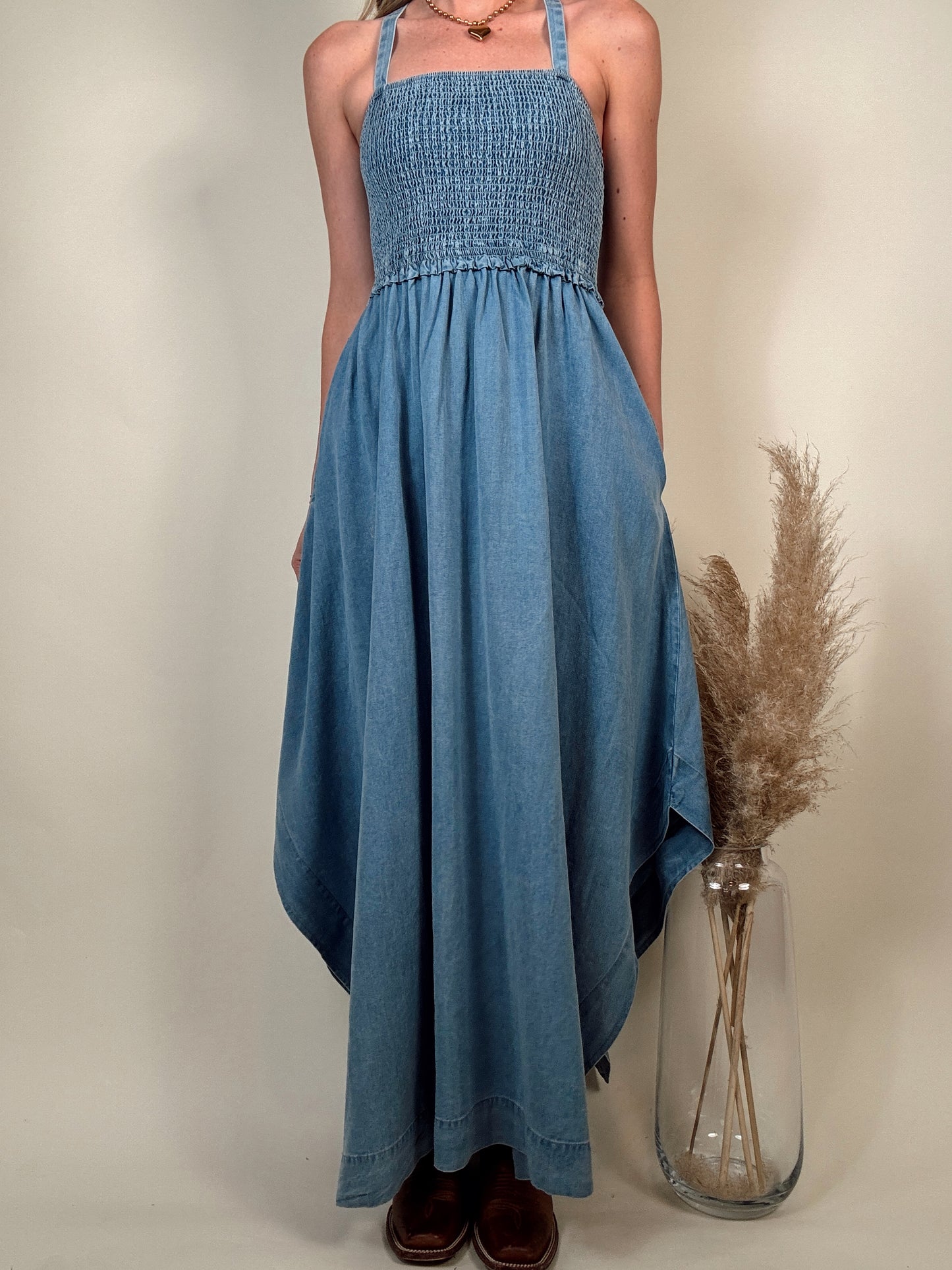 Demi Denim Smocked Dress