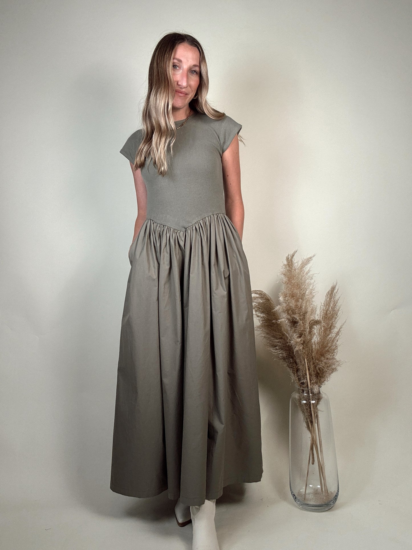 Raven Rib and Woven Dress