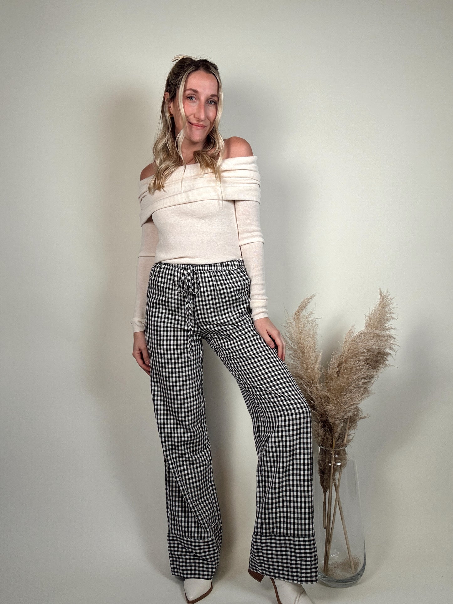 Gingham Pattern Pants
