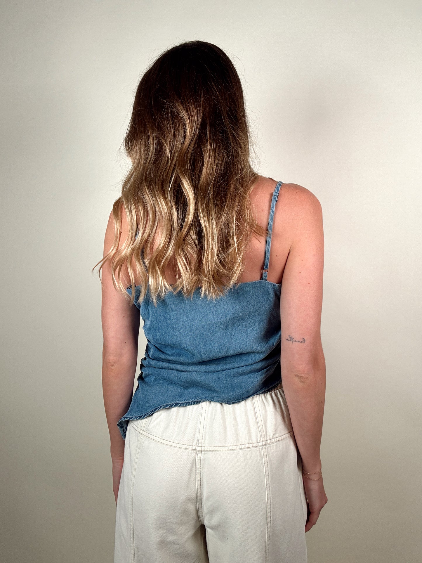 Asymmetrical Denim Top