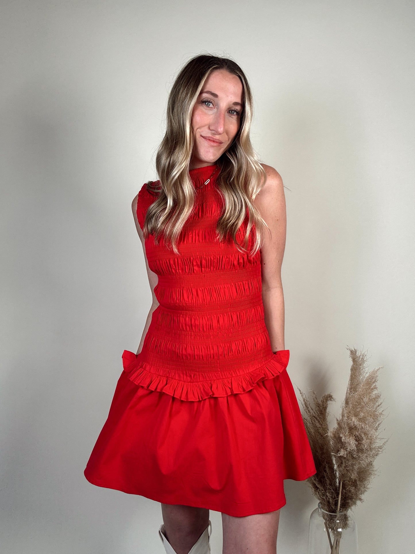Sabrina Smocked Mini Dress